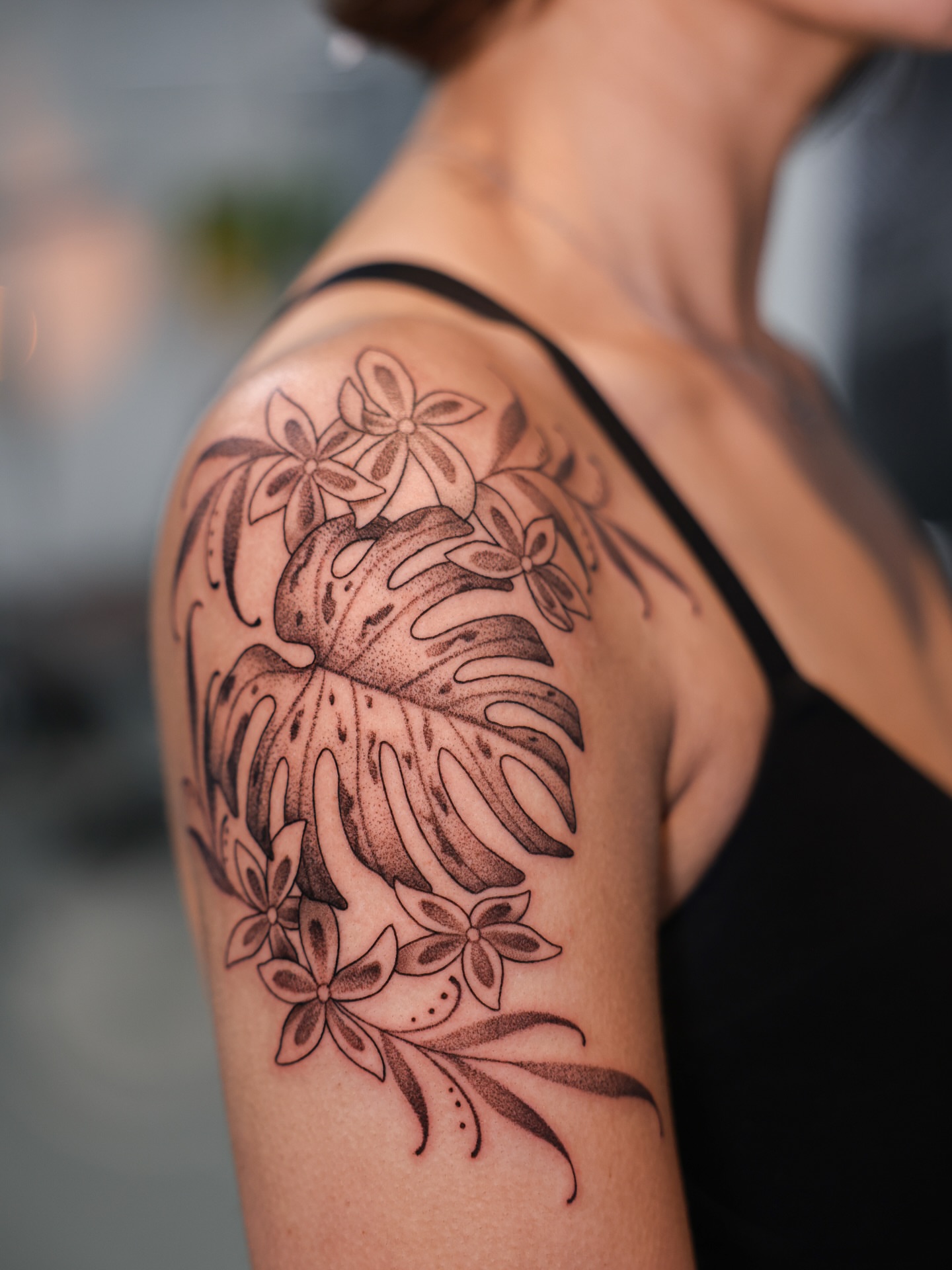 Tattoo by @hb_tattooer — dotwork, black_and_grey