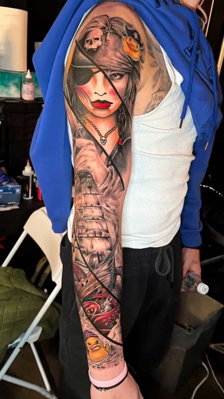 Tattoo by @kingkrystattoos โ realism, trash_polka