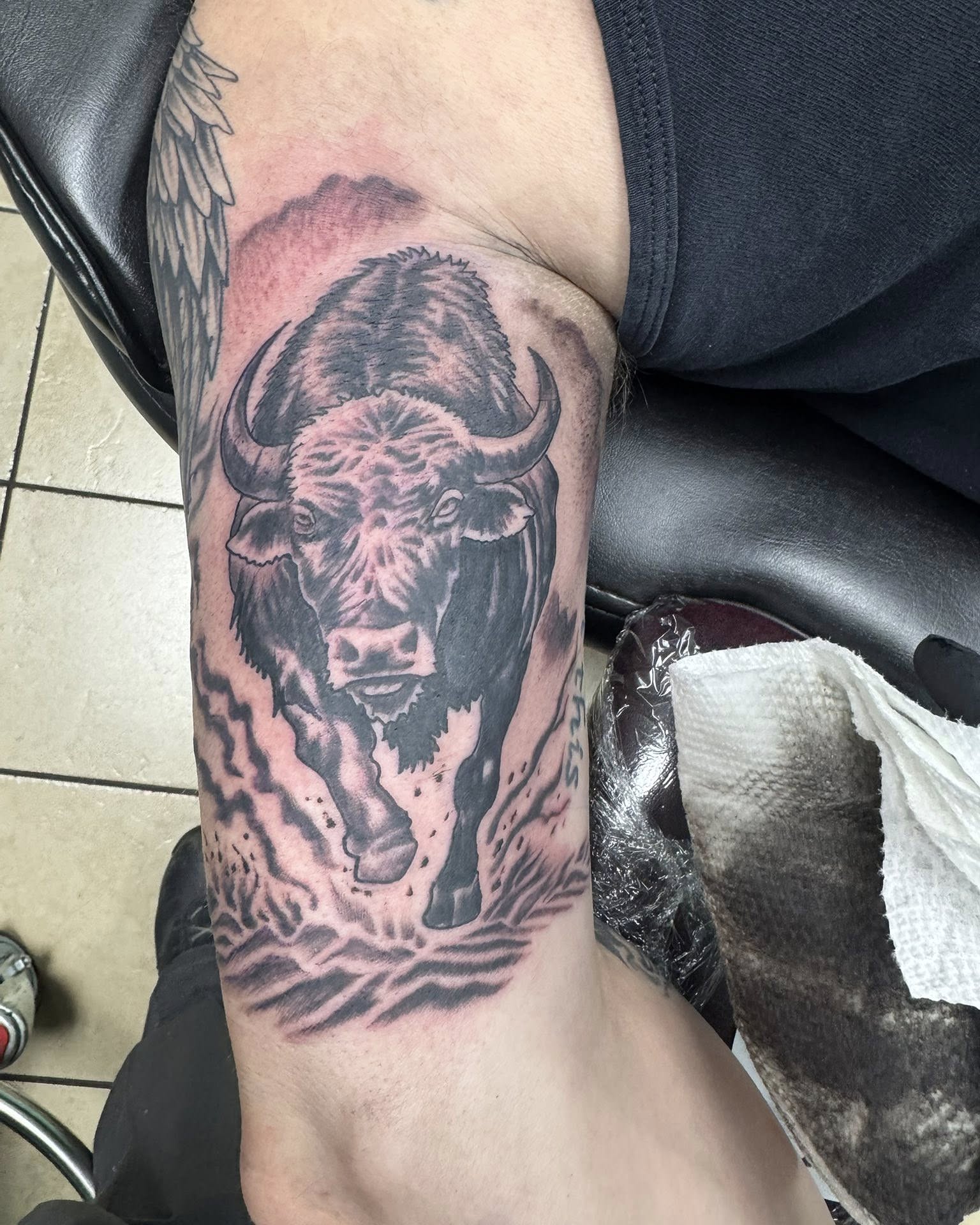 Tattoo by @grenuxzilla — black_and_grey