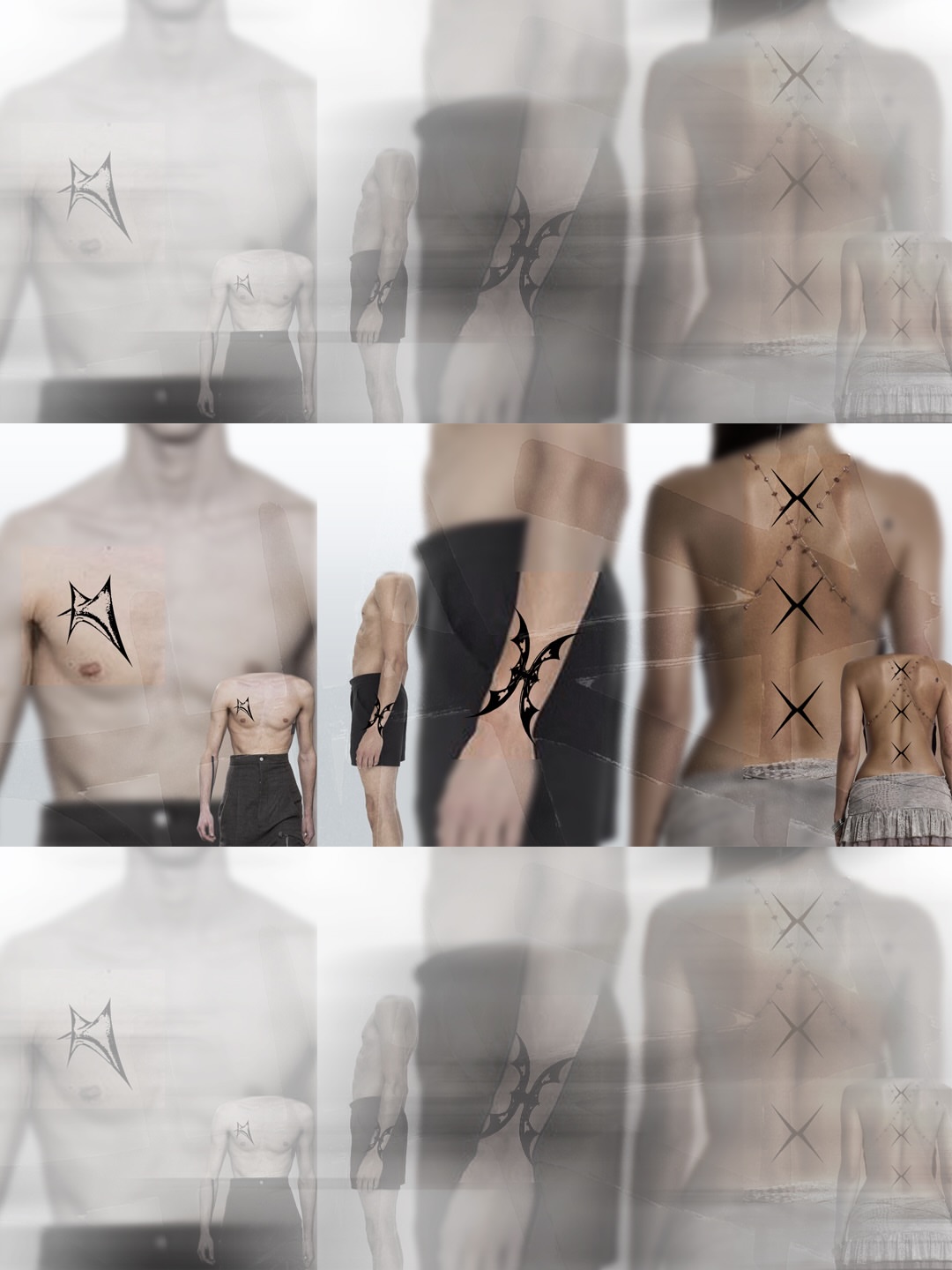 Abstract geometric pattern geometric tattoo on the torso by Haza