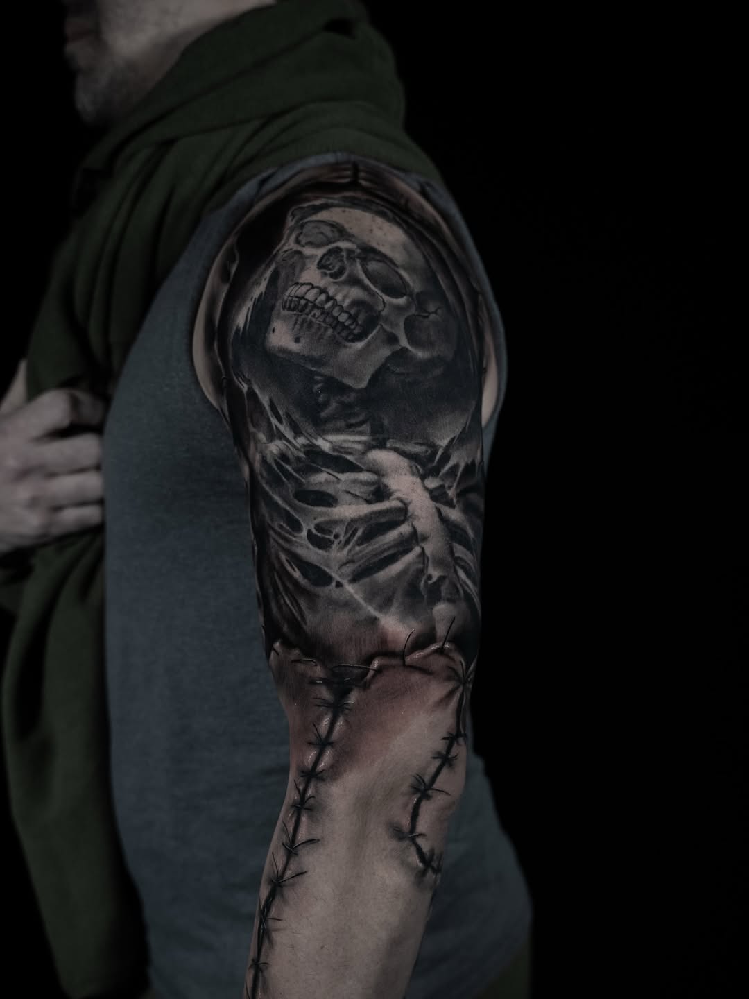 Tattoo by @kaostattooart — realism, dark_realism