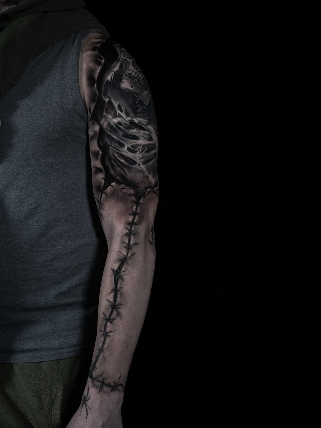Tattoo by @kaostattooart — realism, dark_realism
