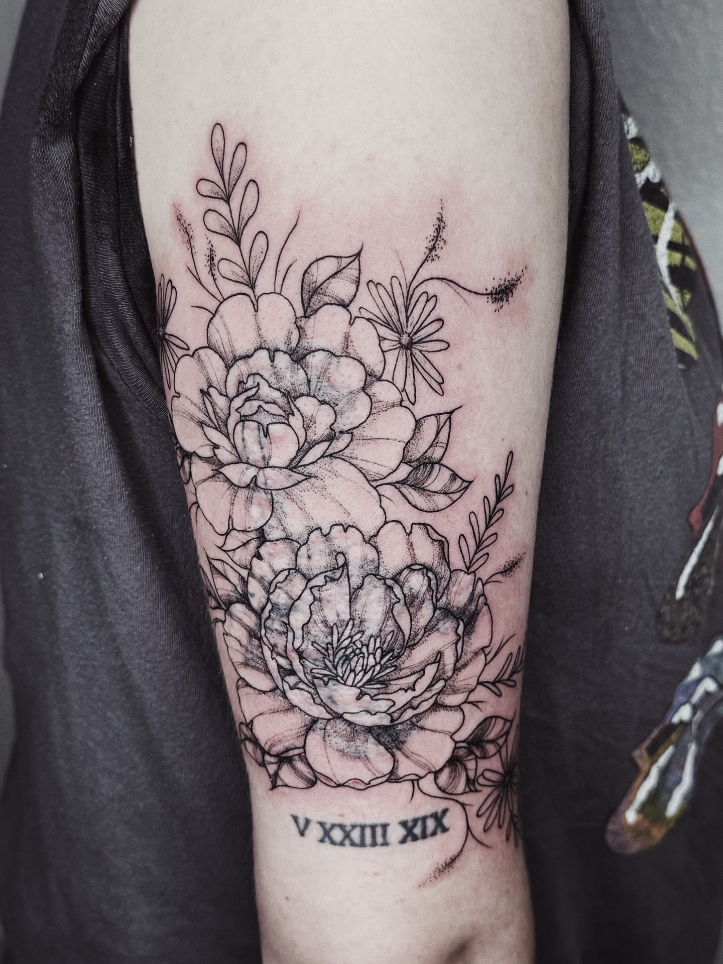 Floral bouquet realism tattoo on the forearm by πΉπ°π½πππ΄π½ πΆπ»π΄π½π½, North Logan, Utah