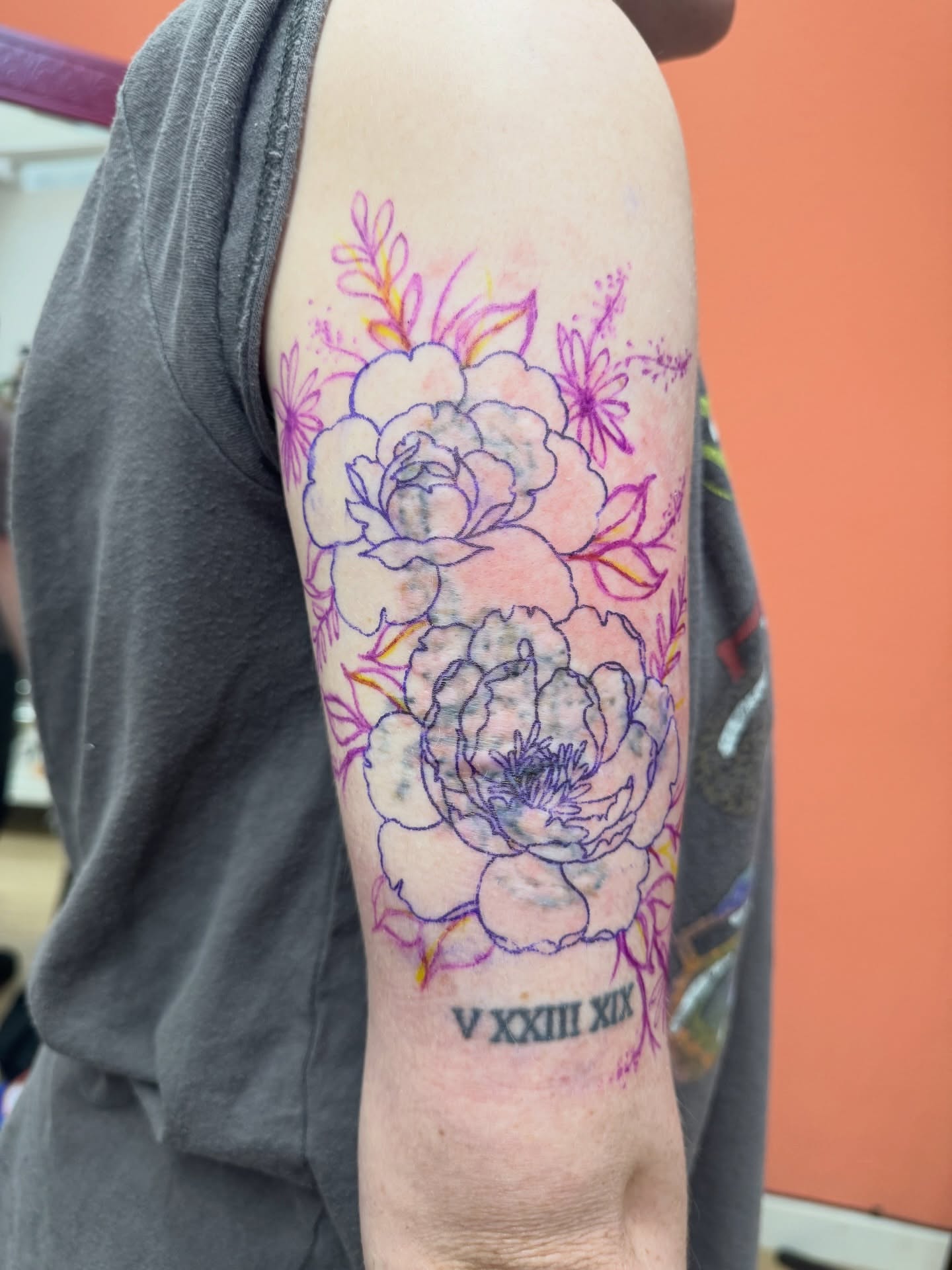 Floral bouquet watercolor tattoo on the forearm by πΉπ°π½πππ΄π½ πΆπ»π΄π½π½, North Logan, Utah