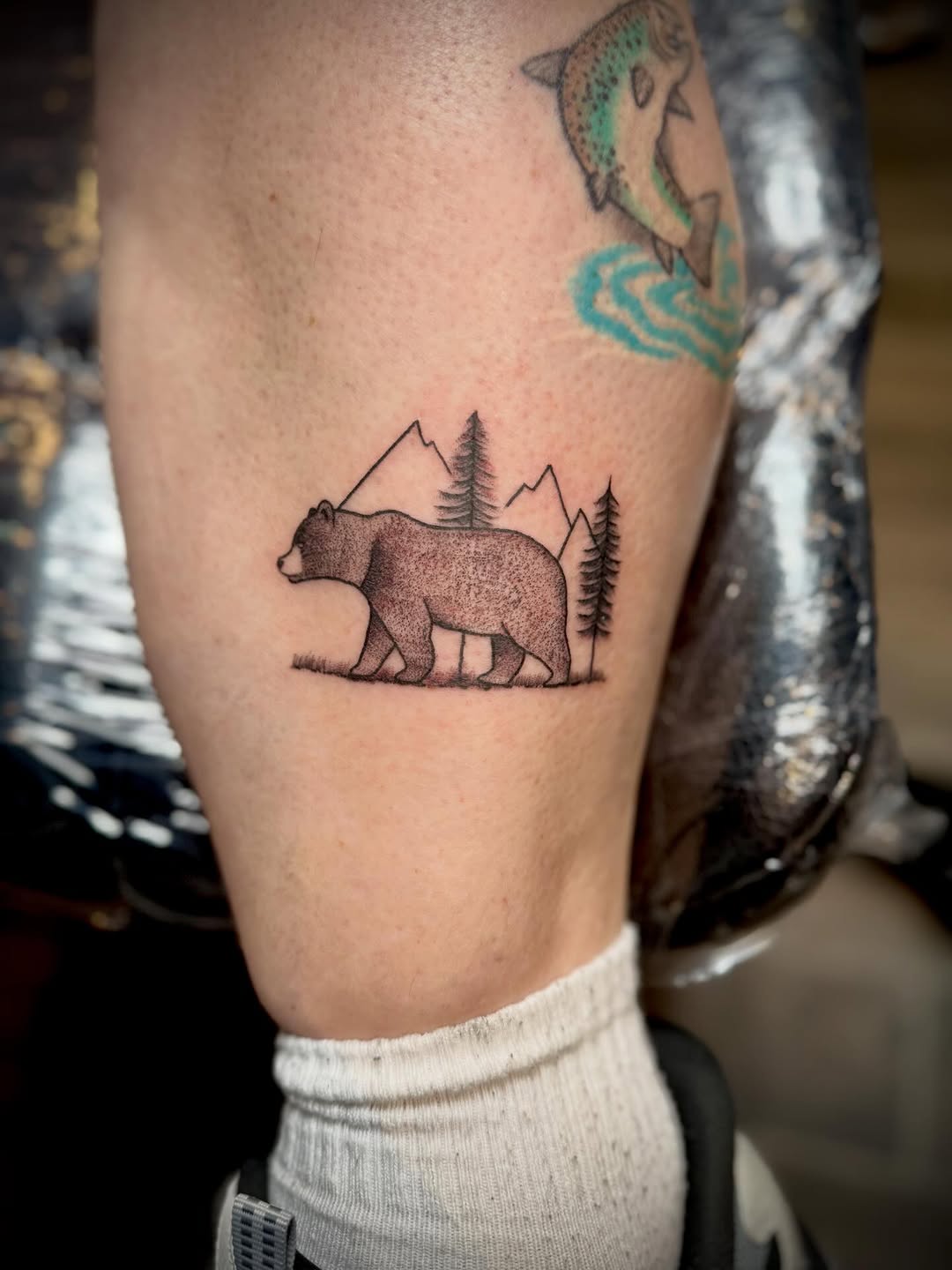 Tattoo by @sparkles_tattoos — black_and_grey, dotwork
