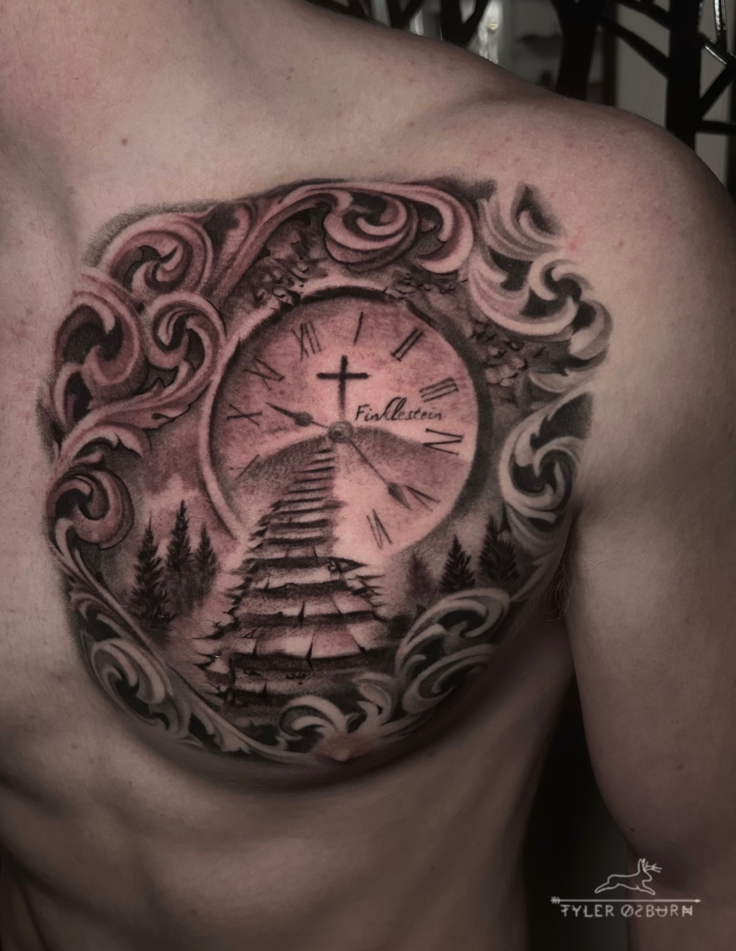 Tattoo by @shadesofpain1992 — black_and_grey, realism