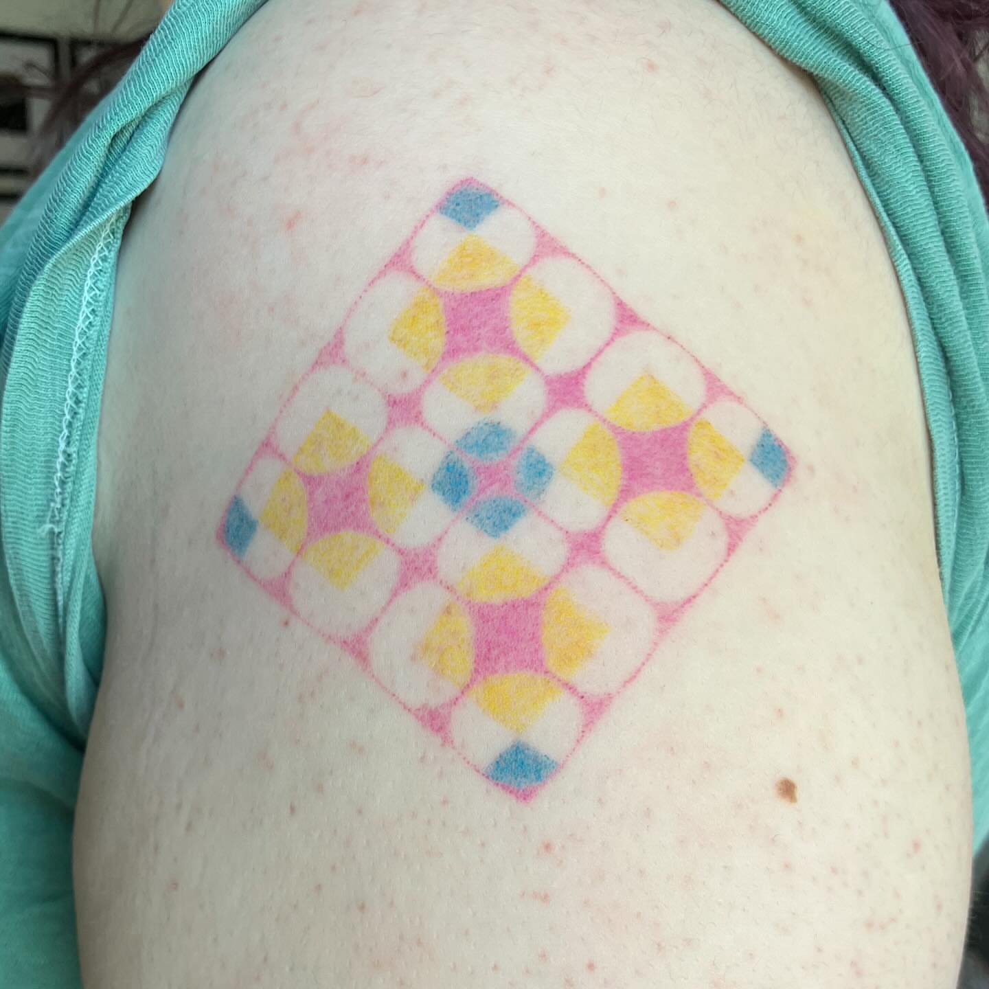 Geometric pattern geometric tattoo on the shoulder by Jill