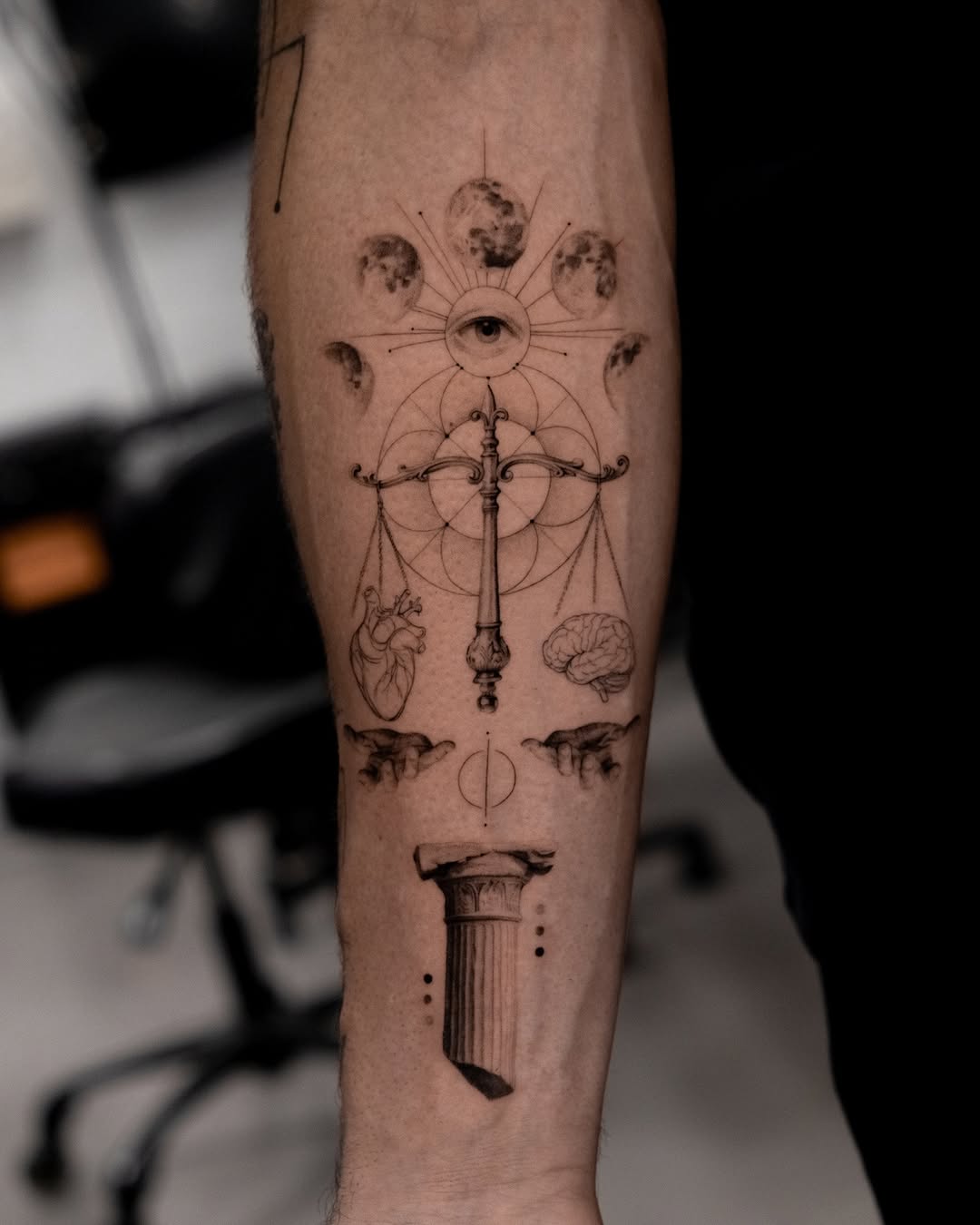 Tattoo by @turner_tattoos — geometric, realism
