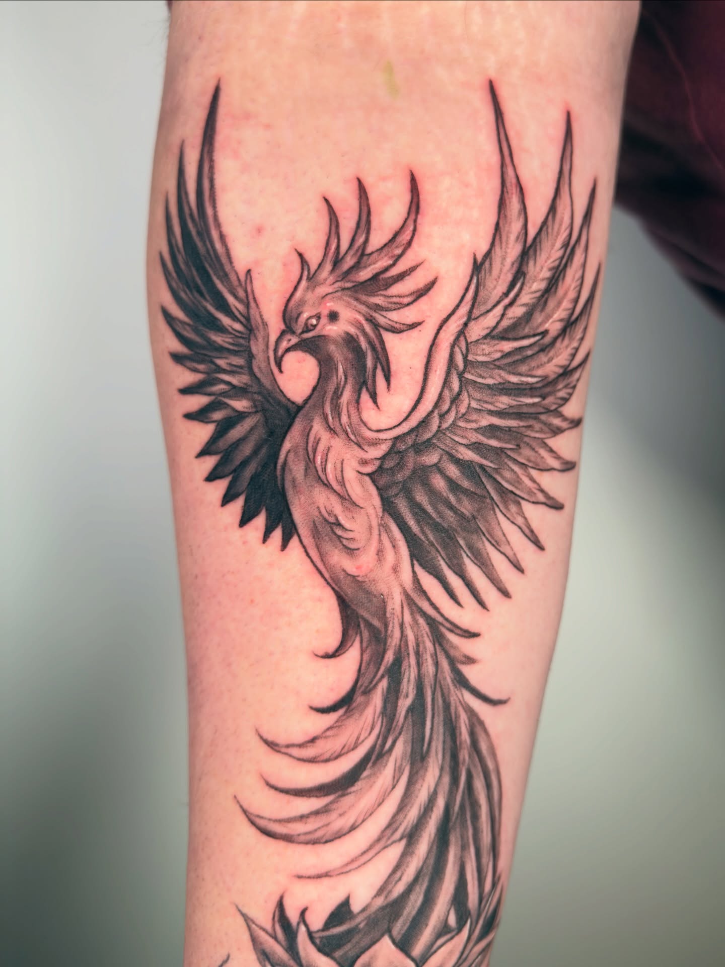 Tattoo by @yourlocalmisfit — black_and_grey