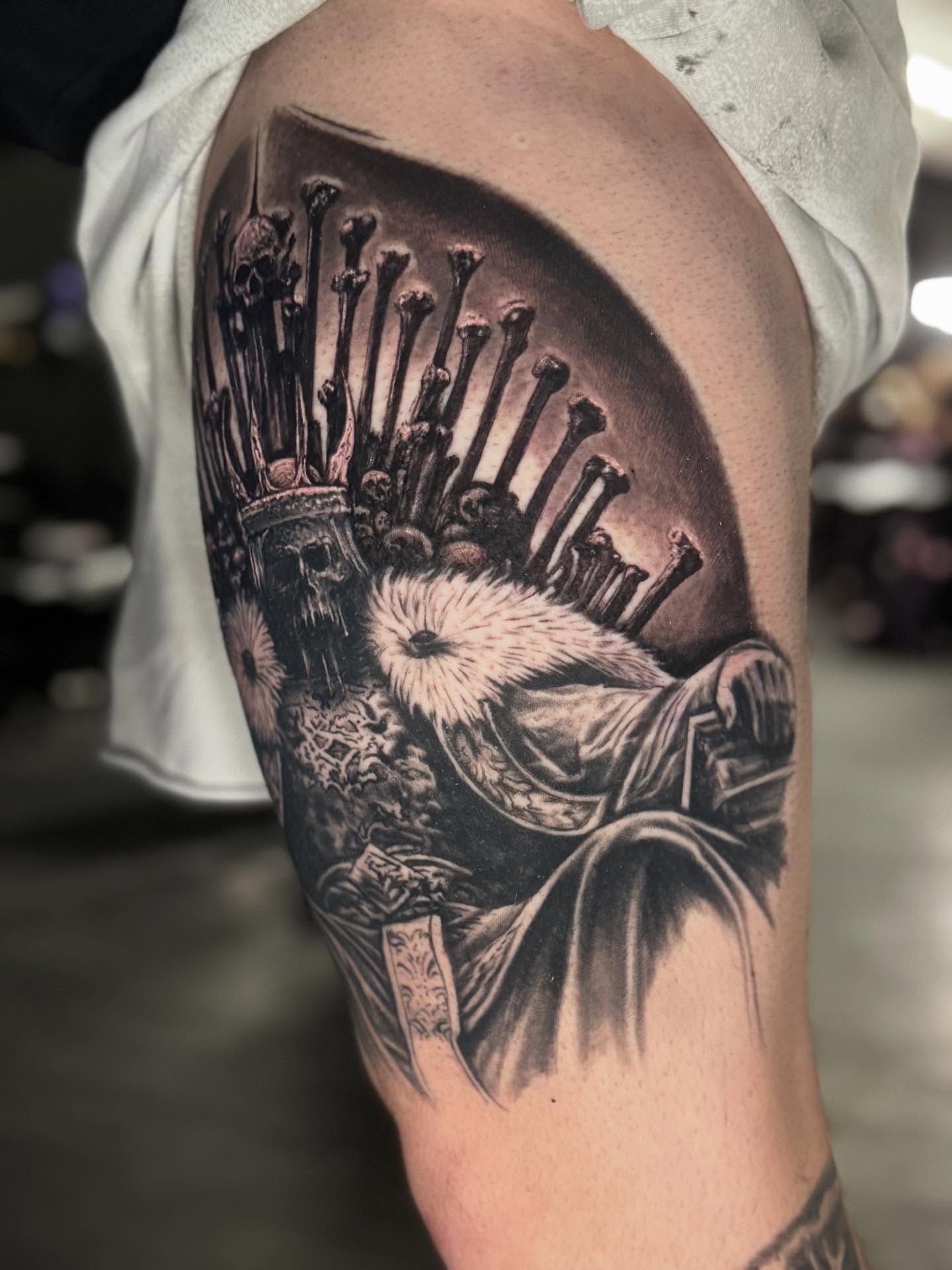 Tattoo by @shawnskaletattoos — black_and_grey, realism