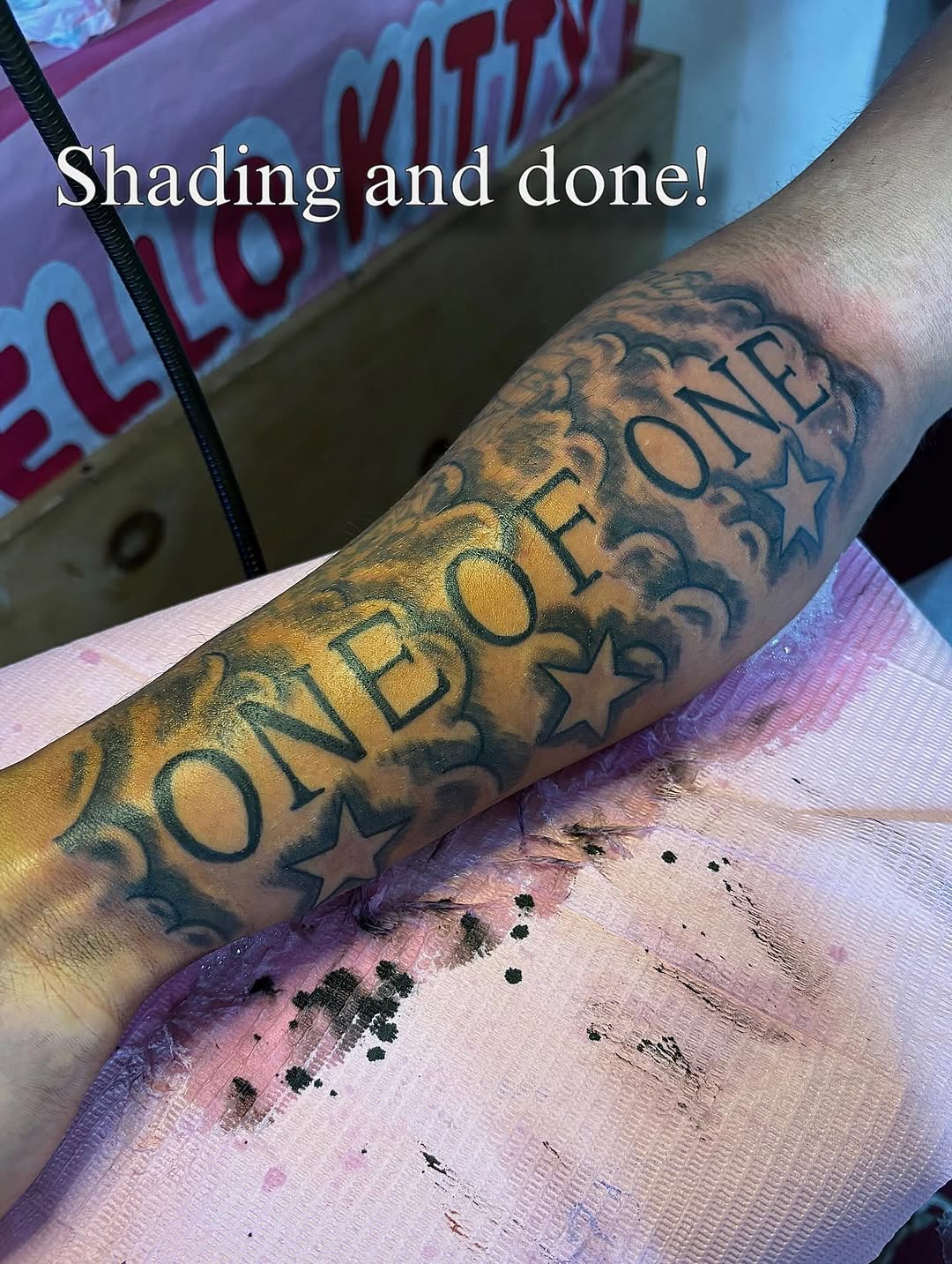 Tattoo by @barb_inks — lettering_script, black_and_grey