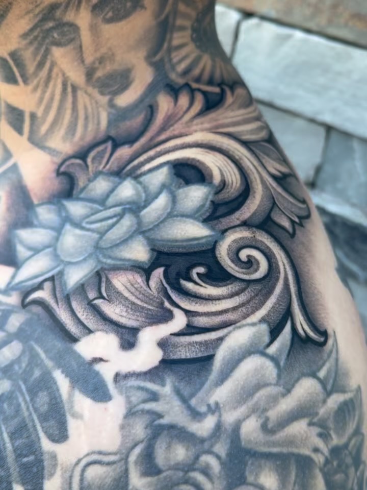 Tattoo by @aintnothinbutagthang817 — black_and_grey