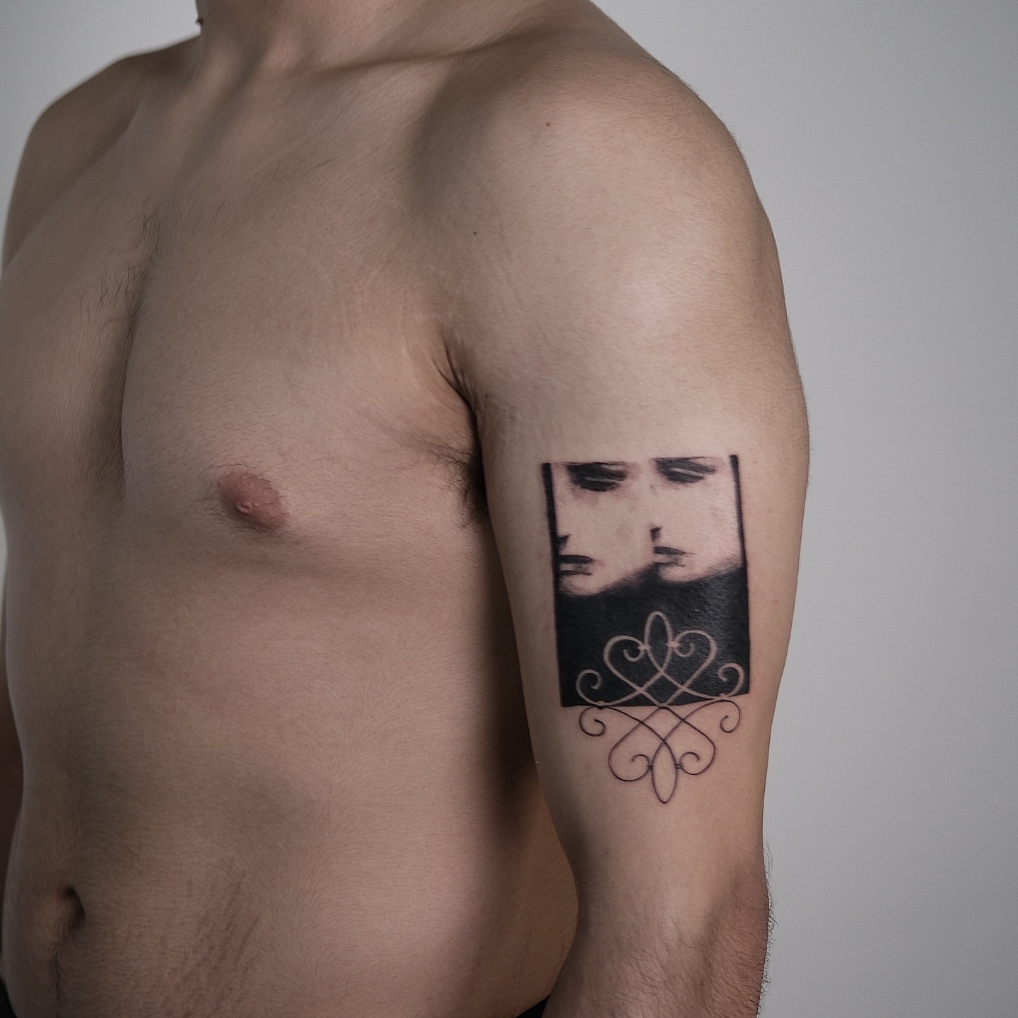 Portrait realism tattoo on the forearm by Mané, Portland, Oregon