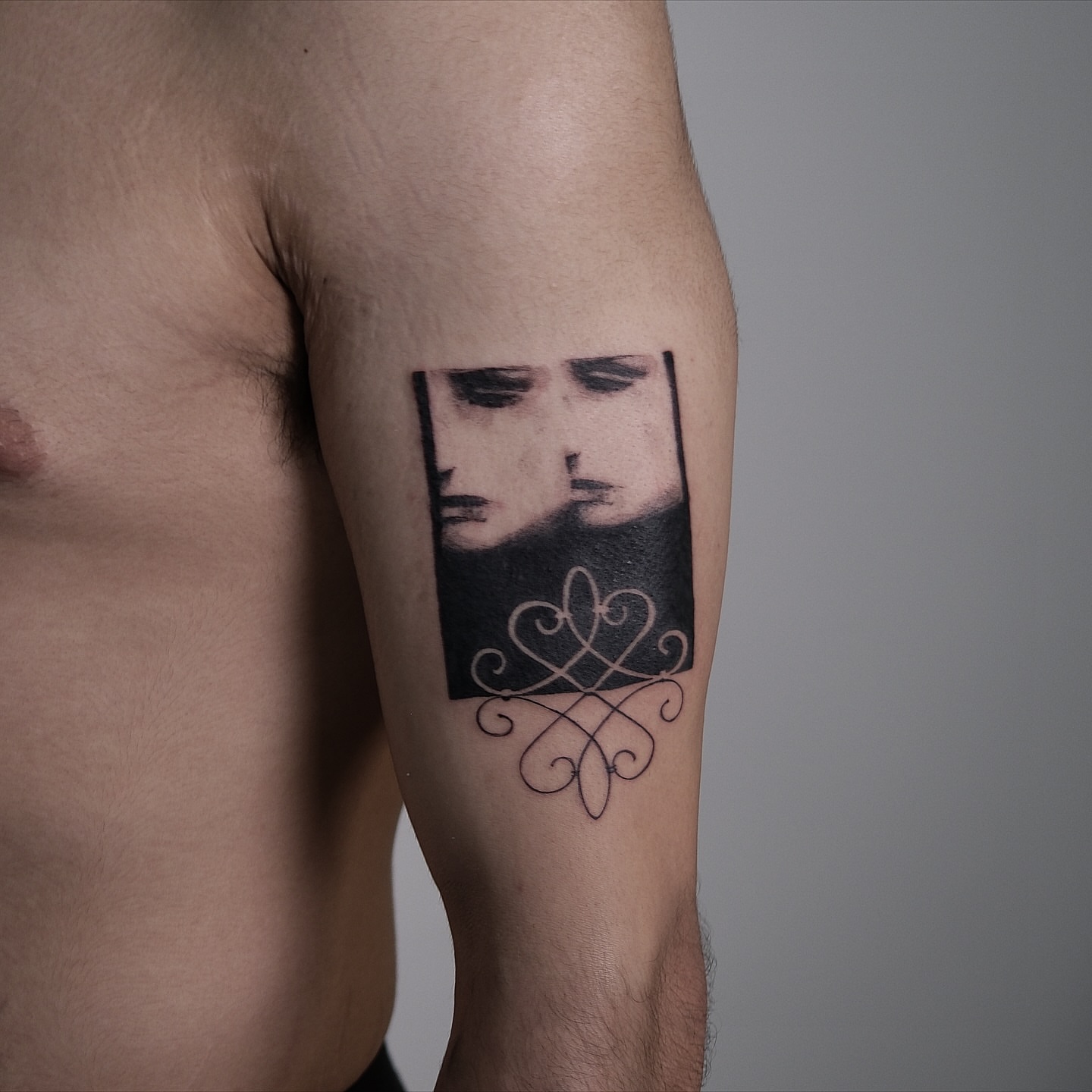 Portrait realism tattoo on the forearm by Mané, Portland, Oregon
