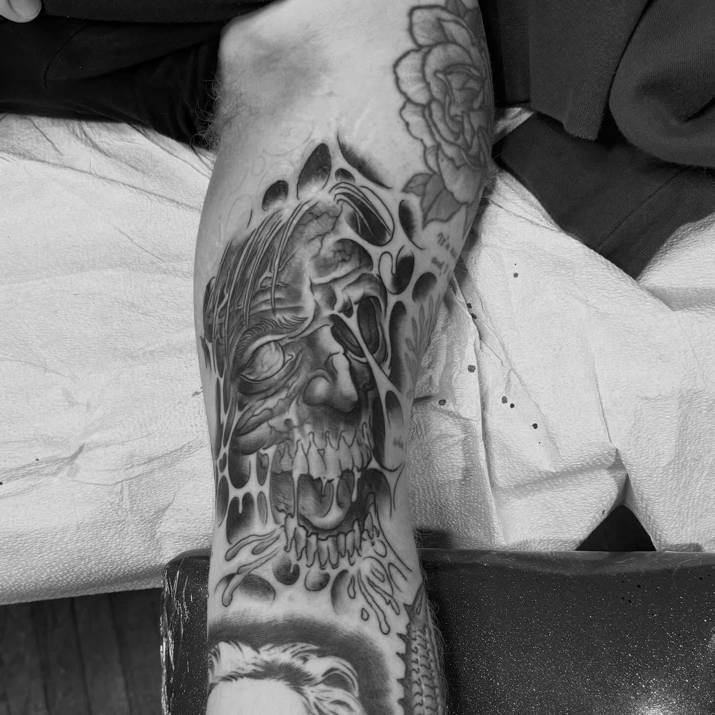 Tattoo by @cyborgbrains — black_and_grey, realism