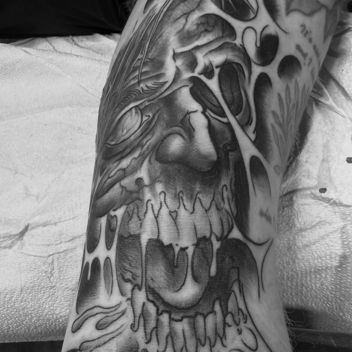 Tattoo by @cyborgbrains — black_and_grey, realism