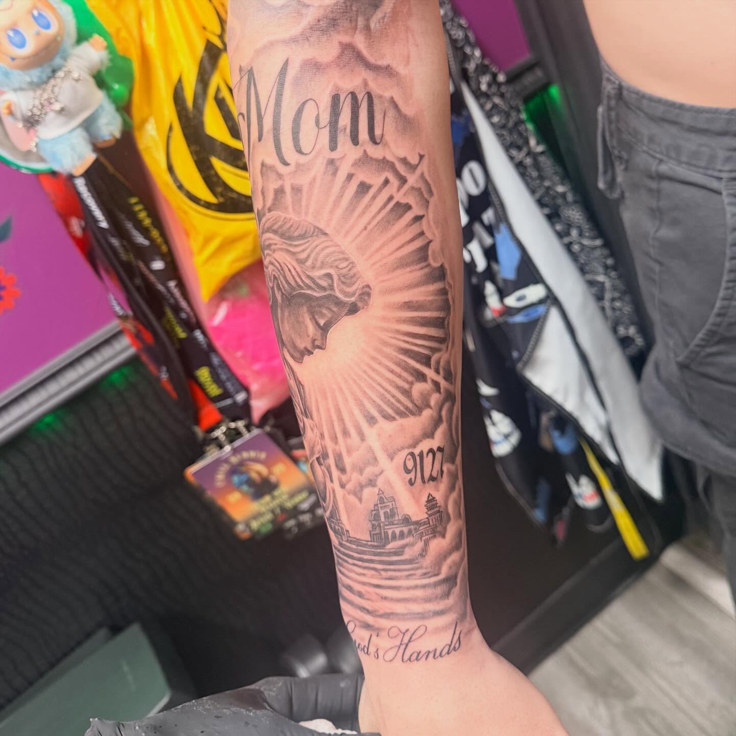 Tattoo by @inkbykg — black_and_grey, realism