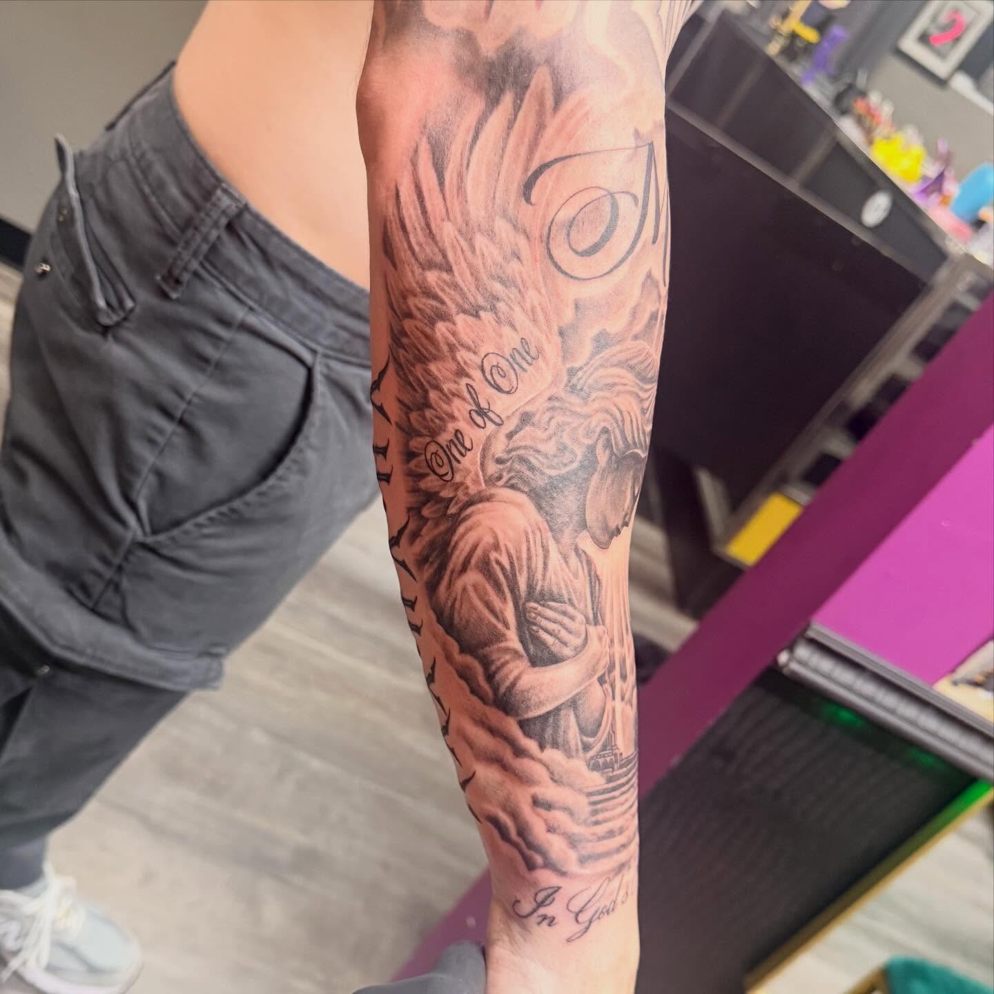 Tattoo by @inkbykg — black_and_grey, realism