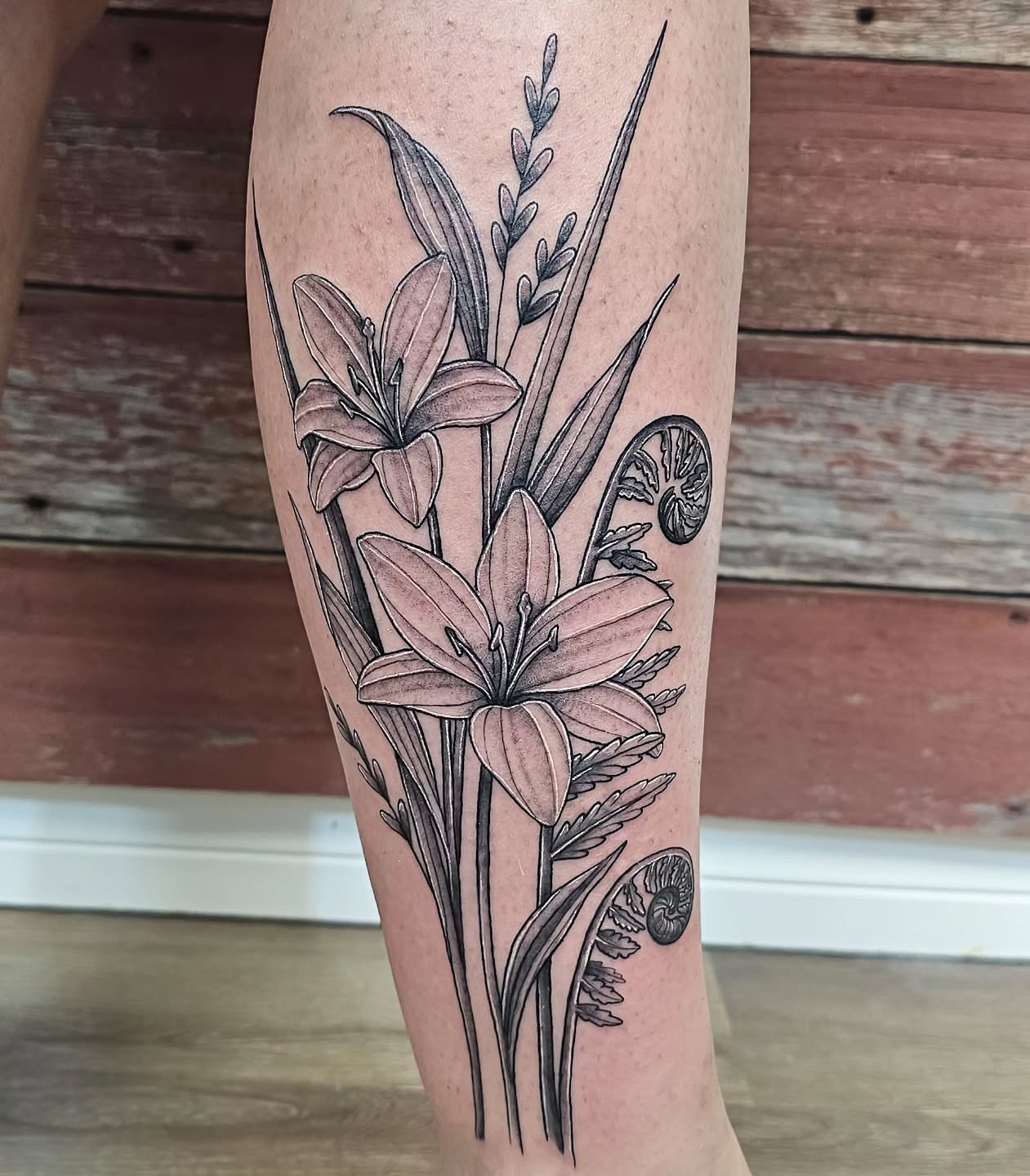 Tattoo by @plaidbear_designco — black_and_grey, realism