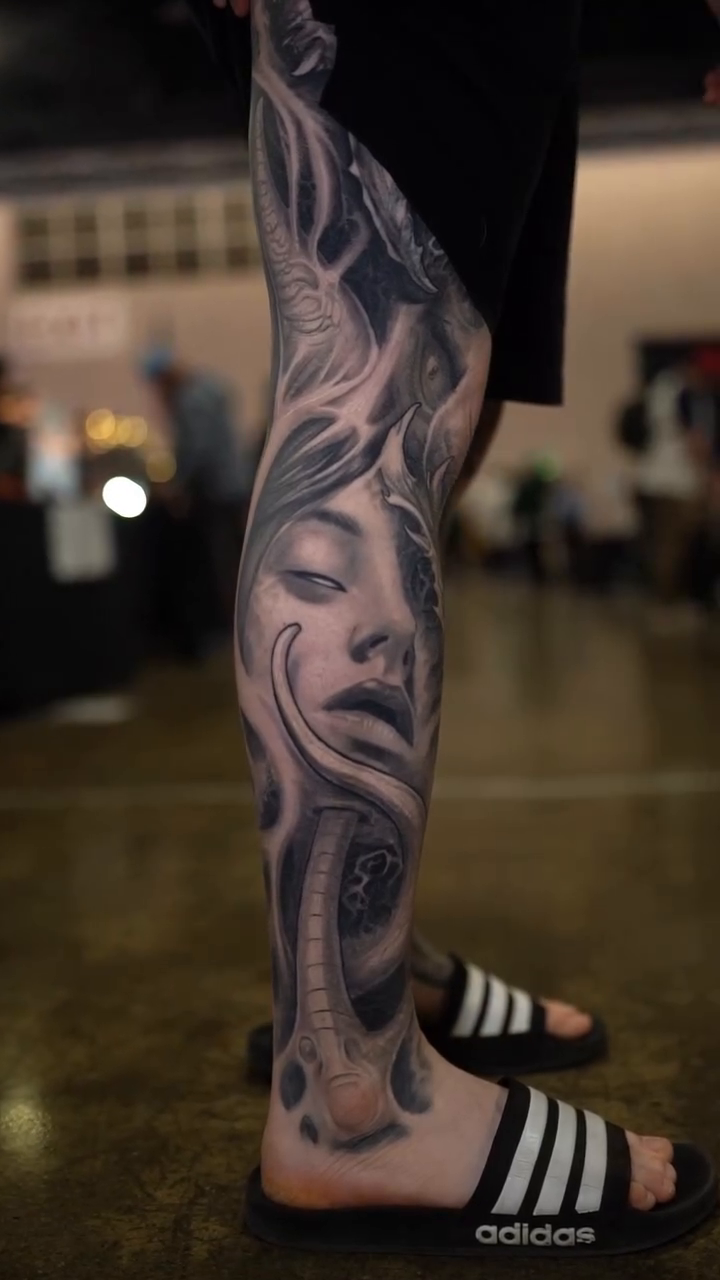 Woman and snake realism tattoo by Aaron Moonan🩸Tattoo Artist NY