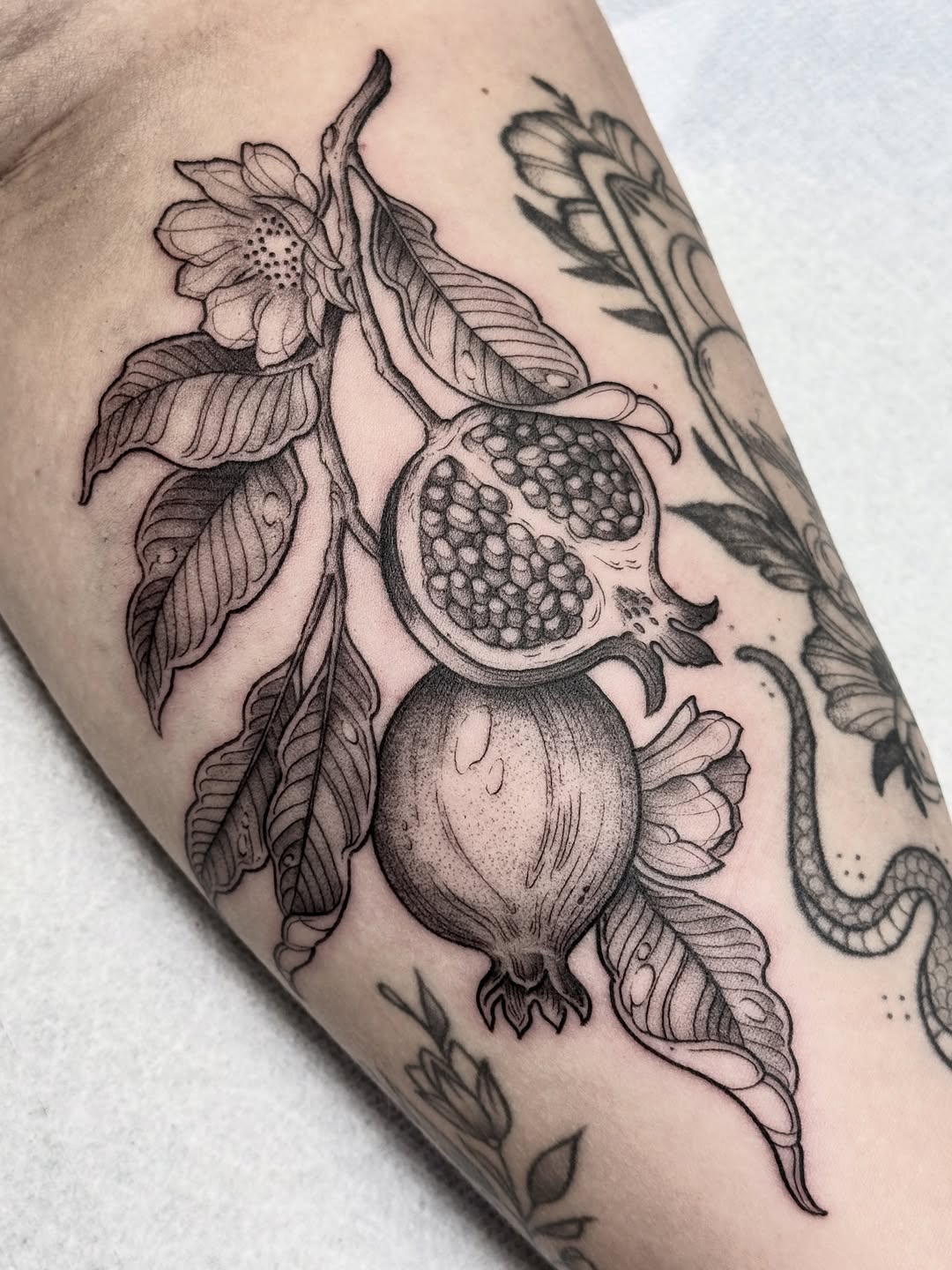 Tattoo by @darkhatchings — black_and_grey, realism