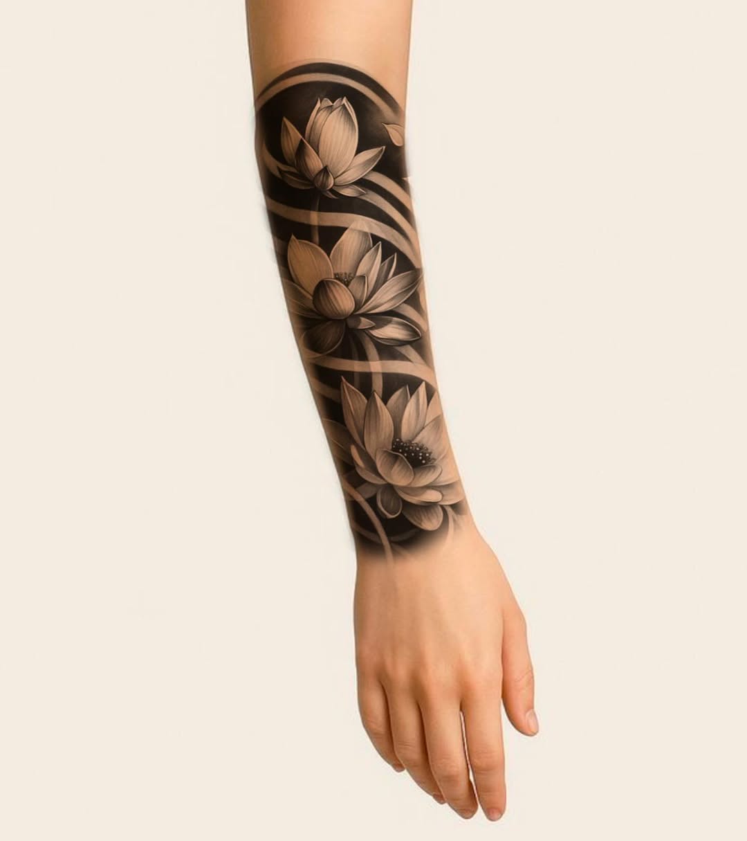 Lotus flowers on arm fine line tattoo on the forearm by ๐๐๐๐๐๐๐ ๐ฌ.๐ผ