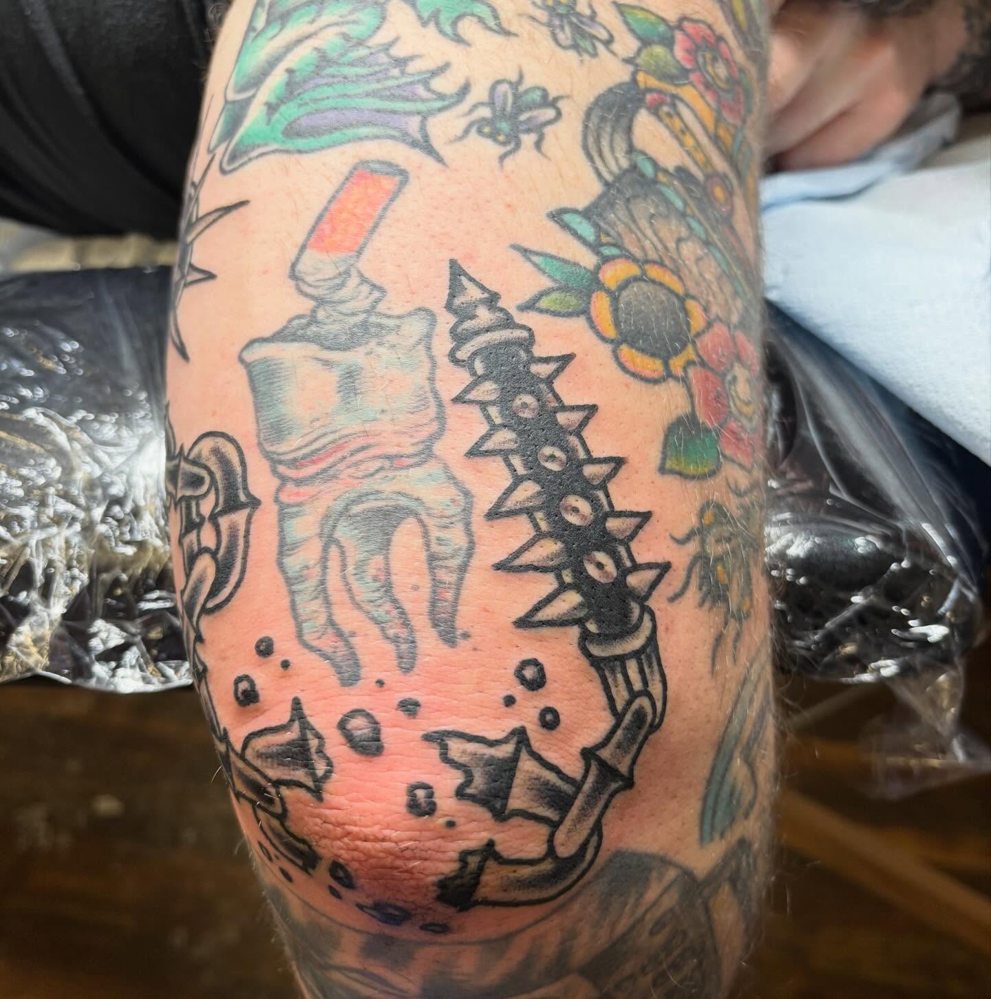 Tattoo by @stevereidtattoo — american_traditional, trash_polka