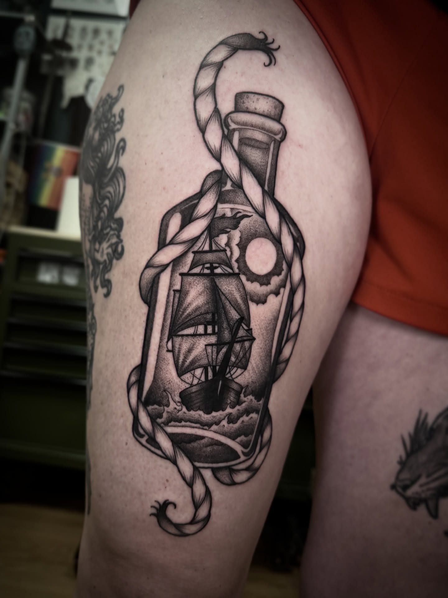 Tattoo by @d.lucian.tattoos — american_traditional, black_and_grey