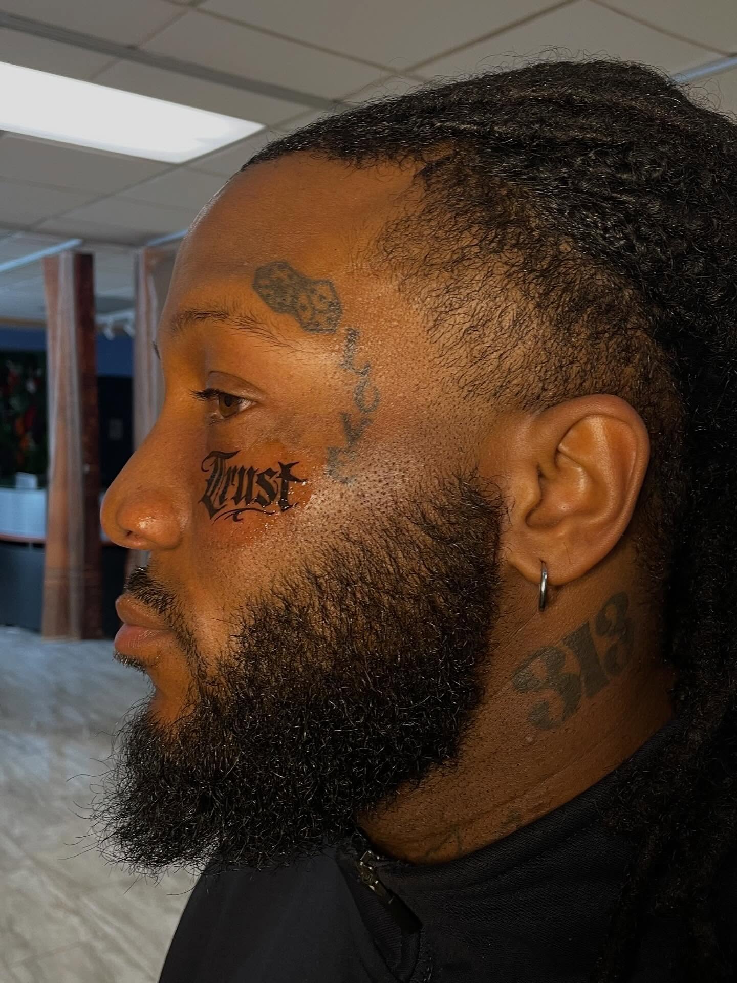 Beard black and grey tattoo by π’ππ΅π΅π΄ π©°π