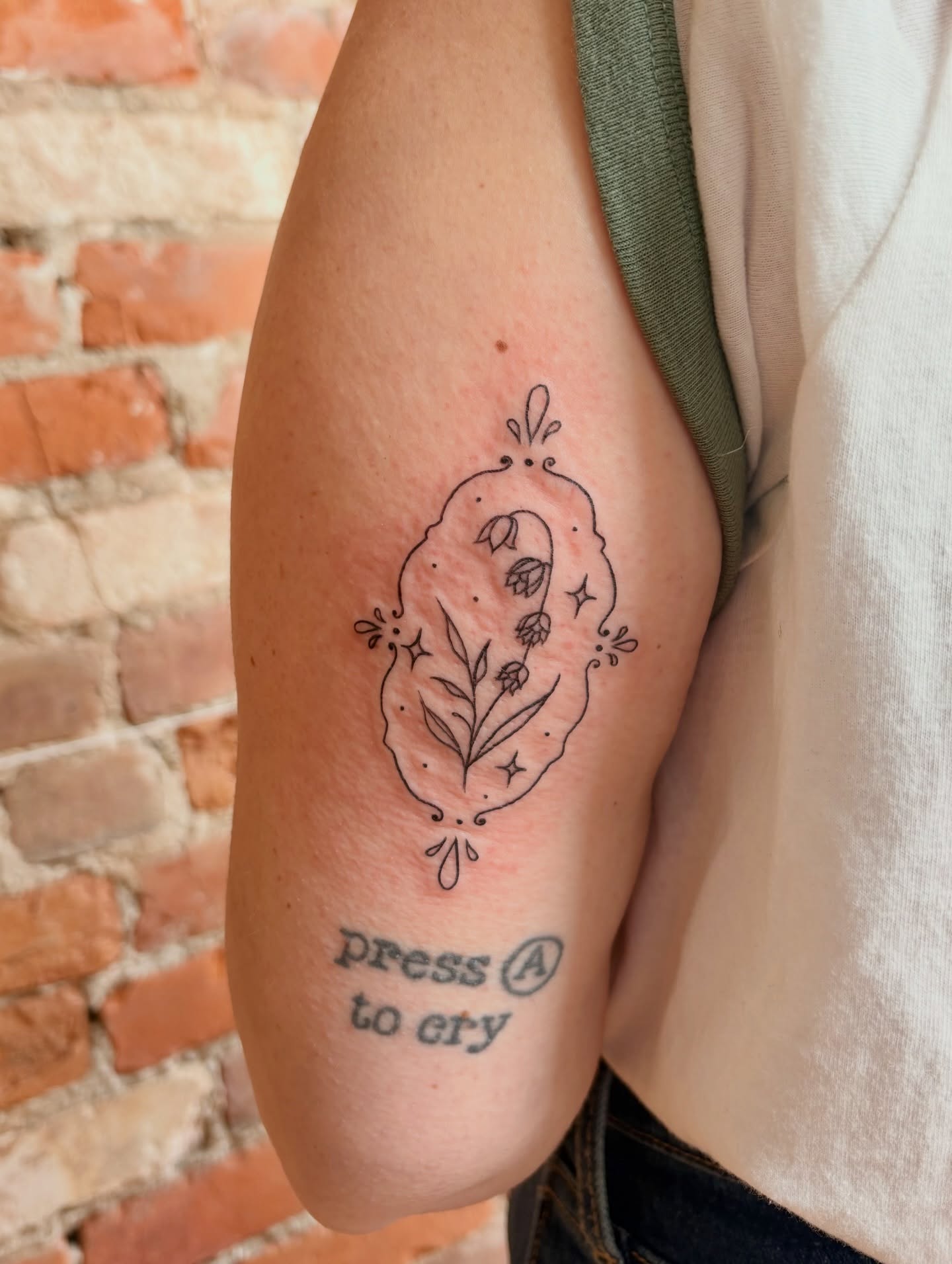 Floral arrangement fine line tattoo on the forearm by Jen Osborne ♡ Cincinnati Tattoo Artist