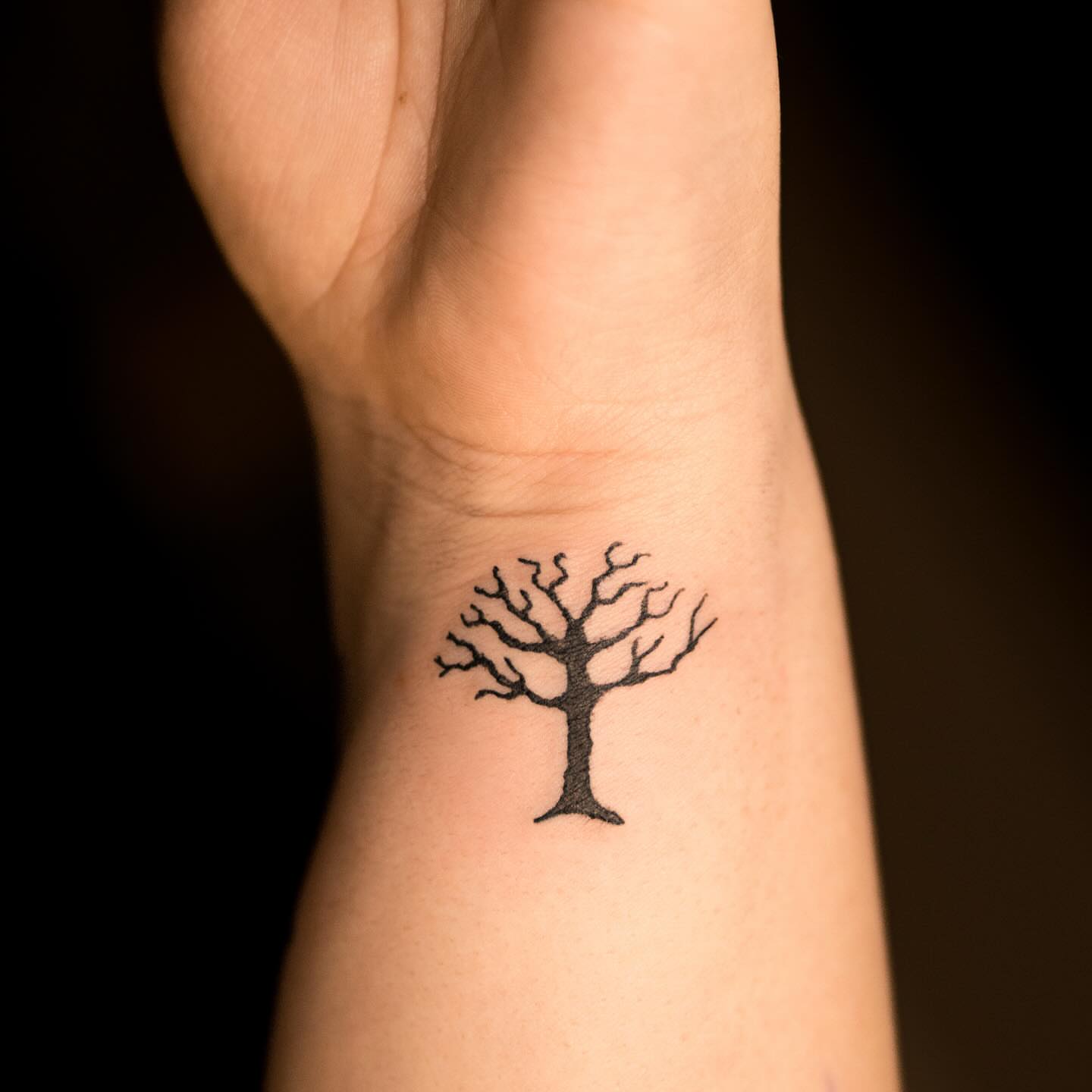 Tree minimalist tattoo on the forearm by Flash Boom Bang Tattoo