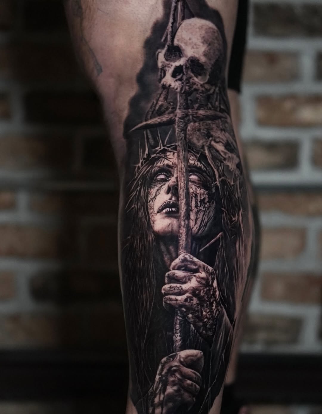 Tattoo by @zach.the.ripperr โ dark_realism, black_and_grey