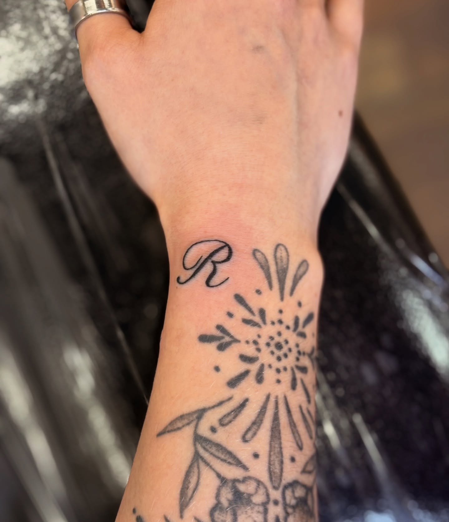 Tattoo by @sweetinktattoo — dotwork, black_and_grey