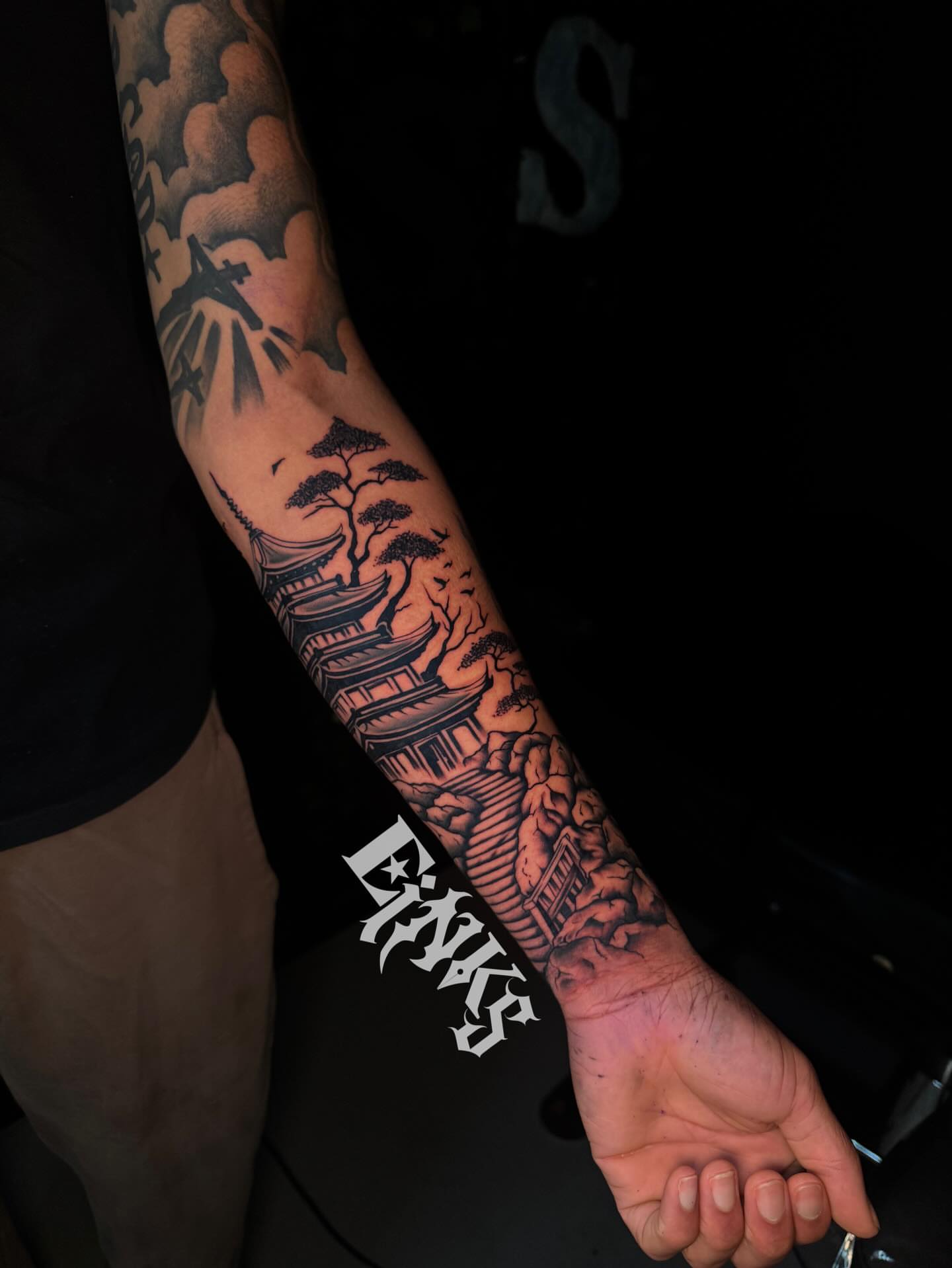 Tattoo by @einksss — black_and_grey, realism