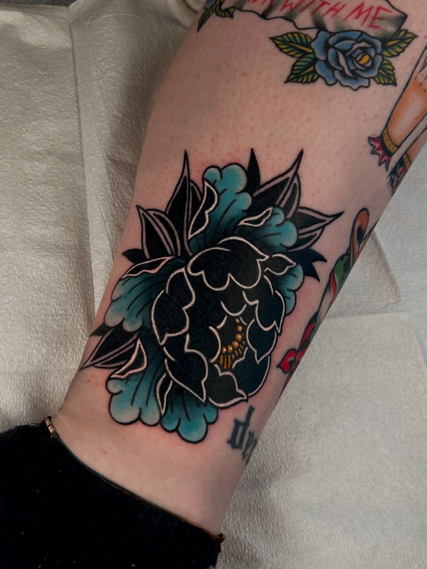 Blackberry American traditional tattoo on the forearm by Kim Goff - Special K