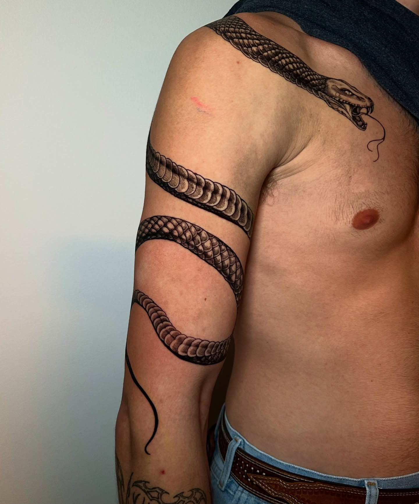 Tattoo by @blonde_pistol_ink — black_and_grey
