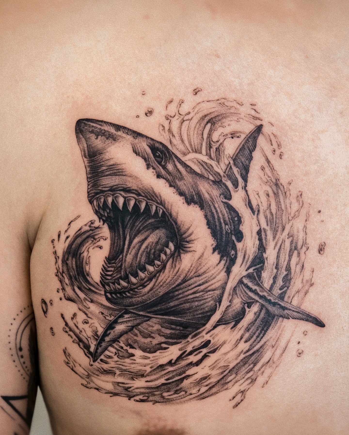 Tattoo by @yulight_tattoo — realism, black_and_grey