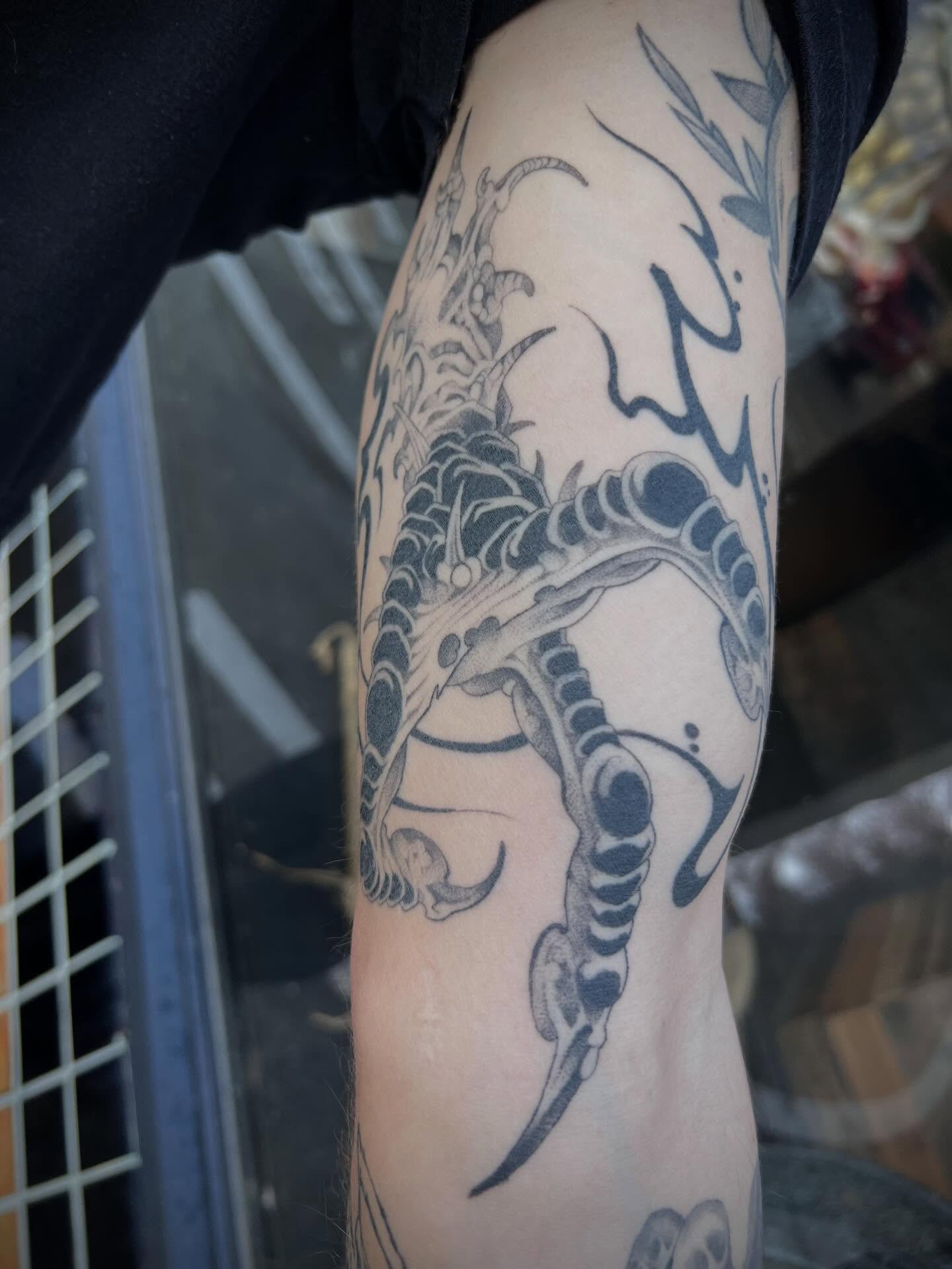Tattoo by @revoltingworship β black_and_grey