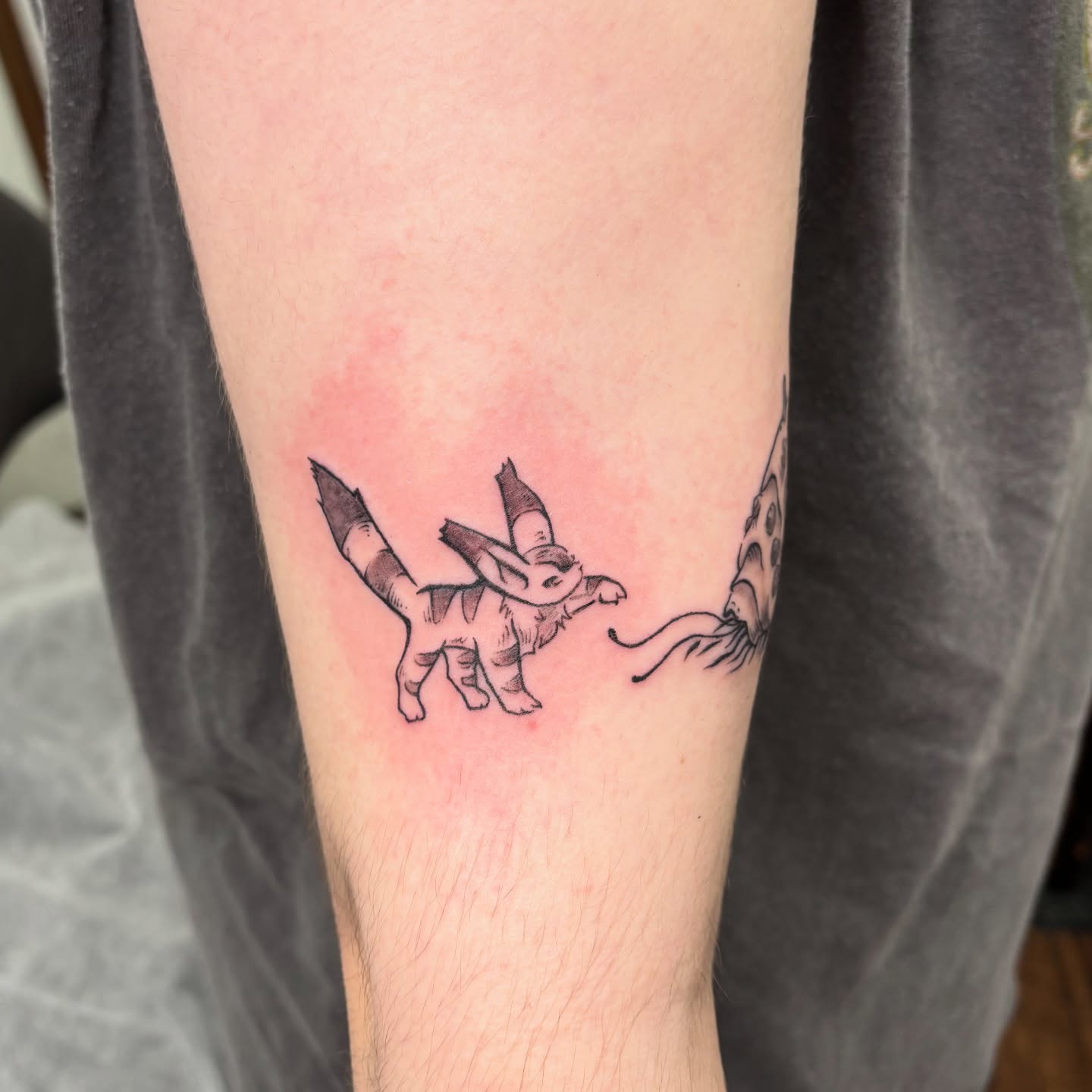 Tattoo by @mushypokes — black_and_grey