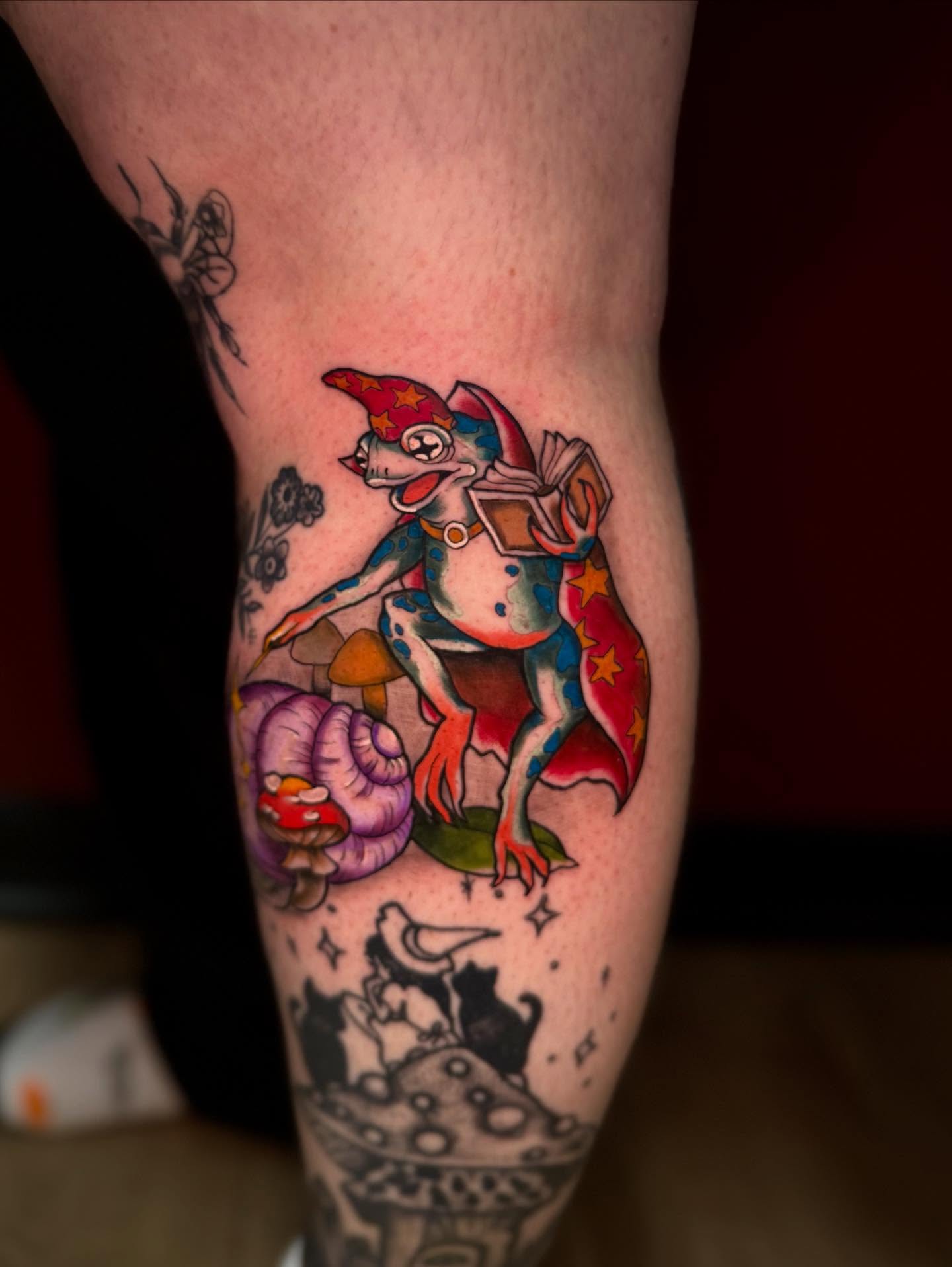 Fantasy creature new school tattoo on the forearm by Penny - Tattooer