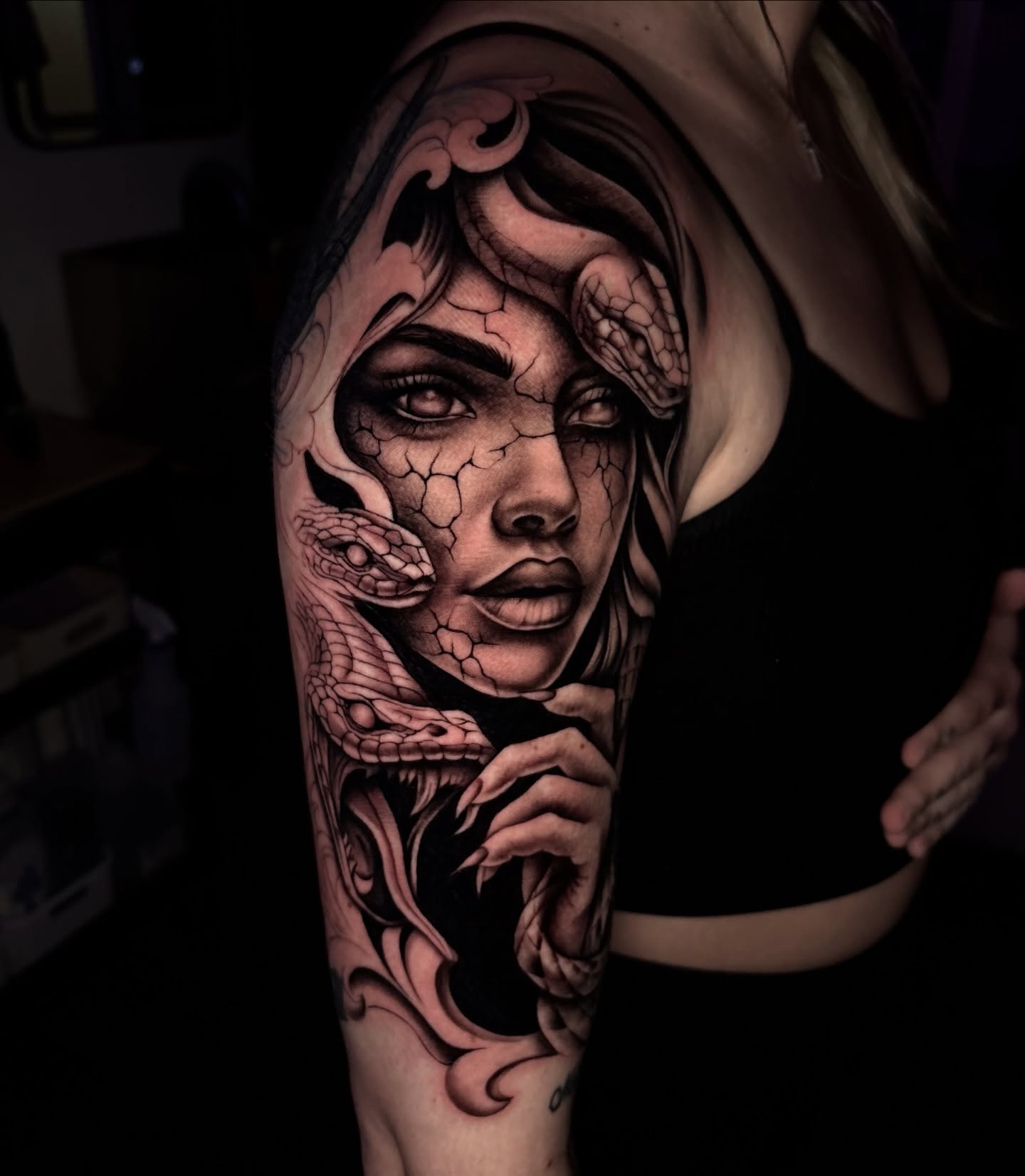 Tattoo by @taboo.tattoos_ — realism, black_and_grey