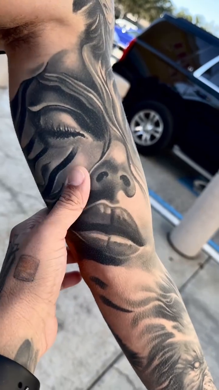 Tattoo by @dgtatts — realism, black_and_grey
