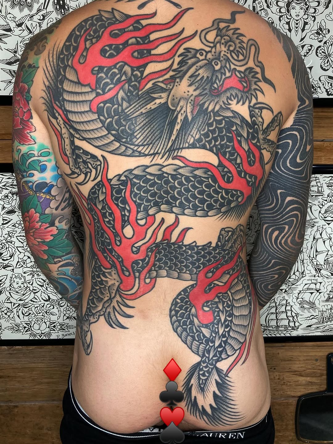 Tattoo by @robbanksofamerica — japanese_irezumi, black_and_grey
