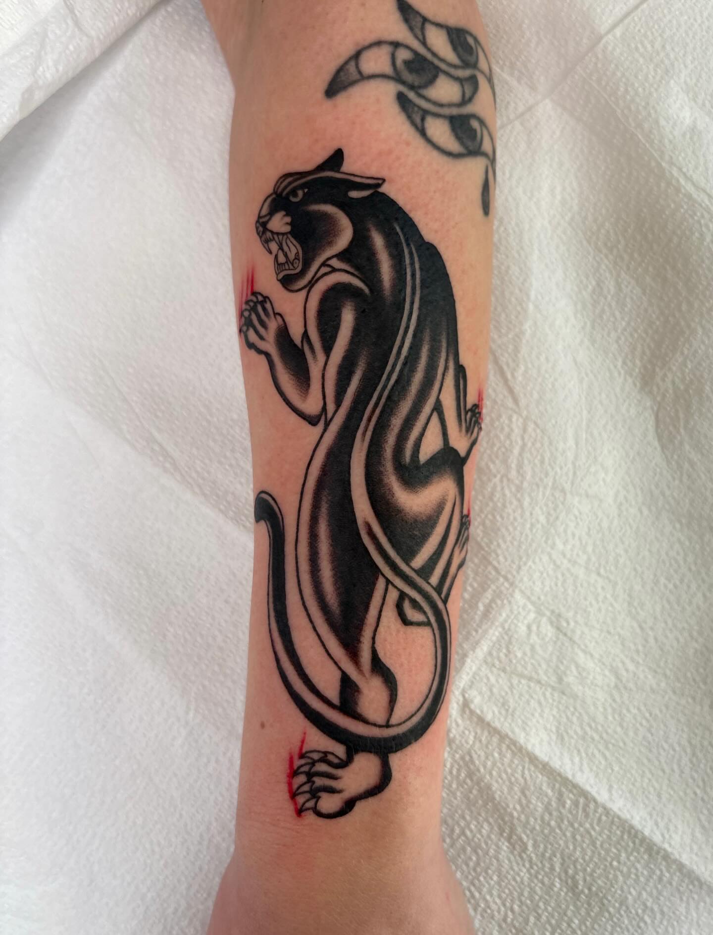 Tattoo by @pembrlily — black_and_grey