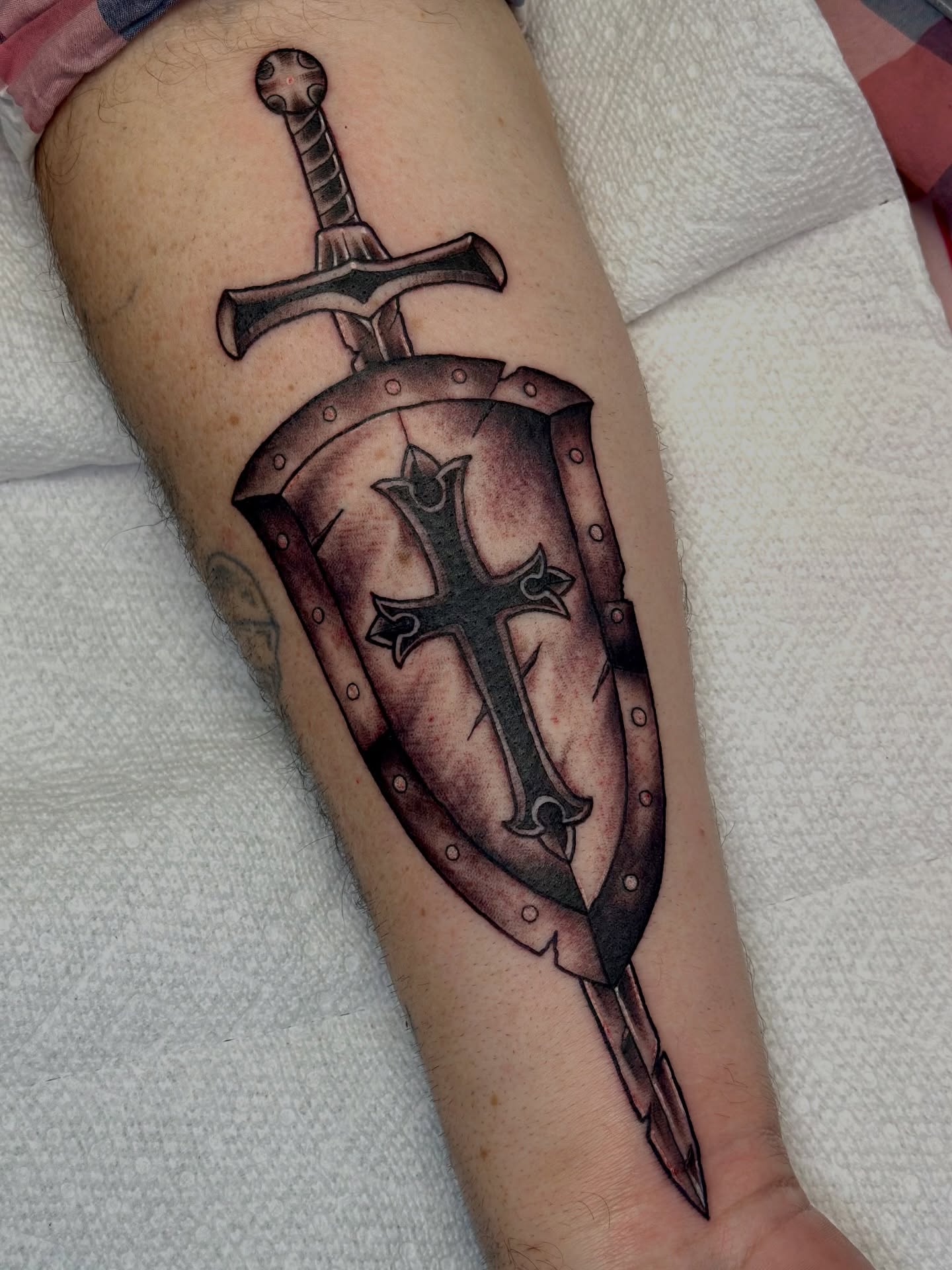Tattoo by @cryptidtattooer — black_and_grey
