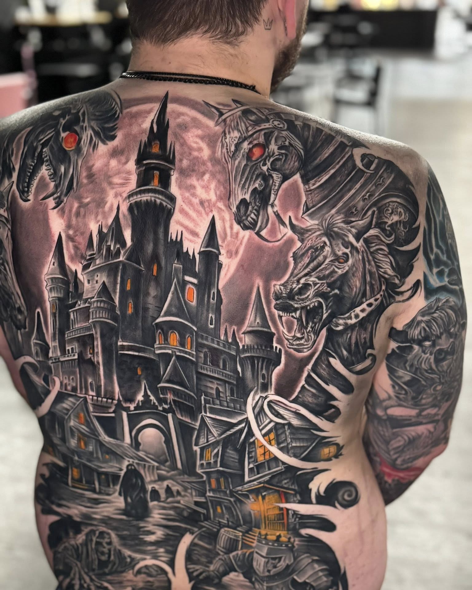 Tattoo by @shawnskaletattoos — dark_realism, black_and_grey