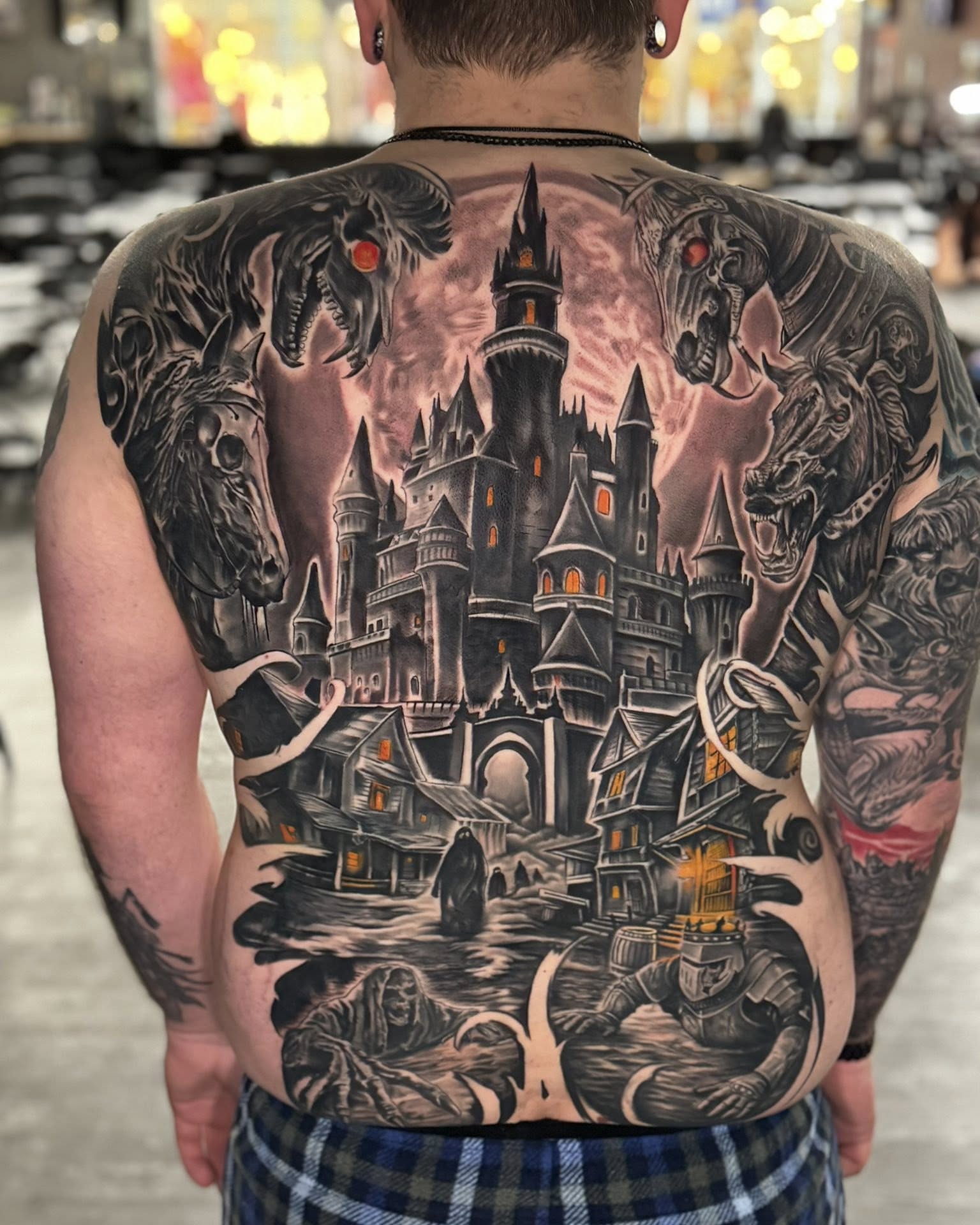 Tattoo by @shawnskaletattoos — dark_realism, black_and_grey