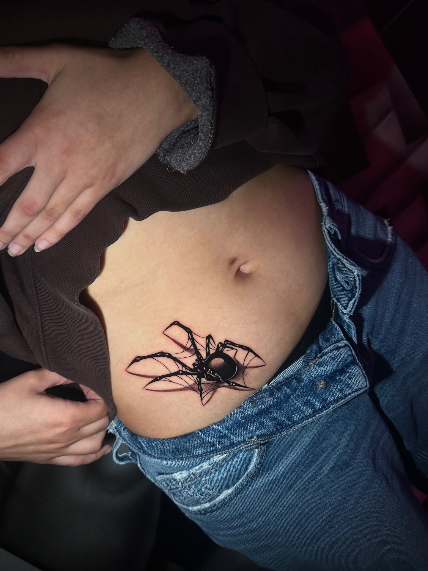 Spider blackwork tattoo by Emma Sferdian🇷🇴