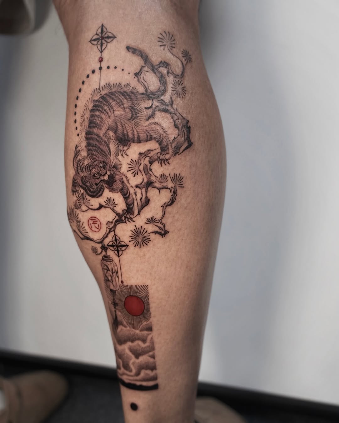 Tattoo by @lilithink — japanese_irezumi, black_and_grey