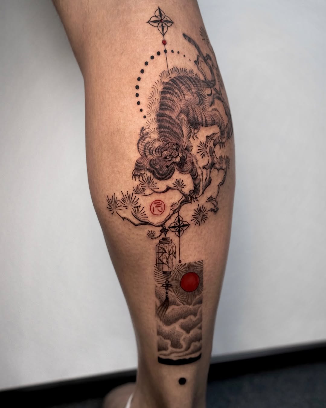 Tattoo by @lilithink — japanese_irezumi, dotwork